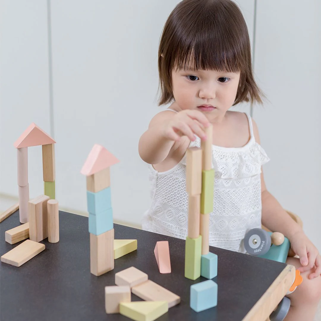 PlanToys 40-Piece Small Unit Blocks – Pastel Set - Image 2