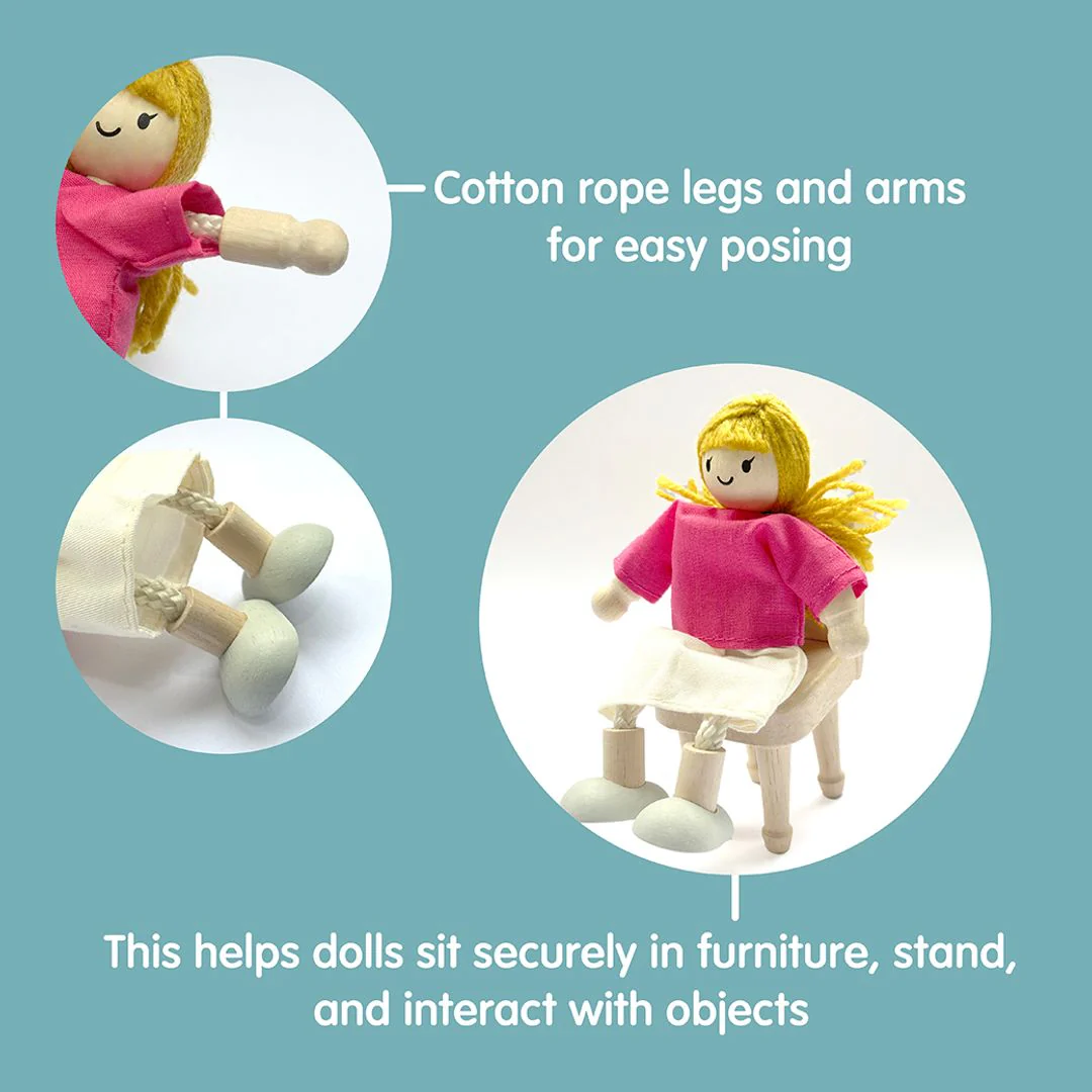 PlanToys Doll Family - Dark Skin Tone - Image 2
