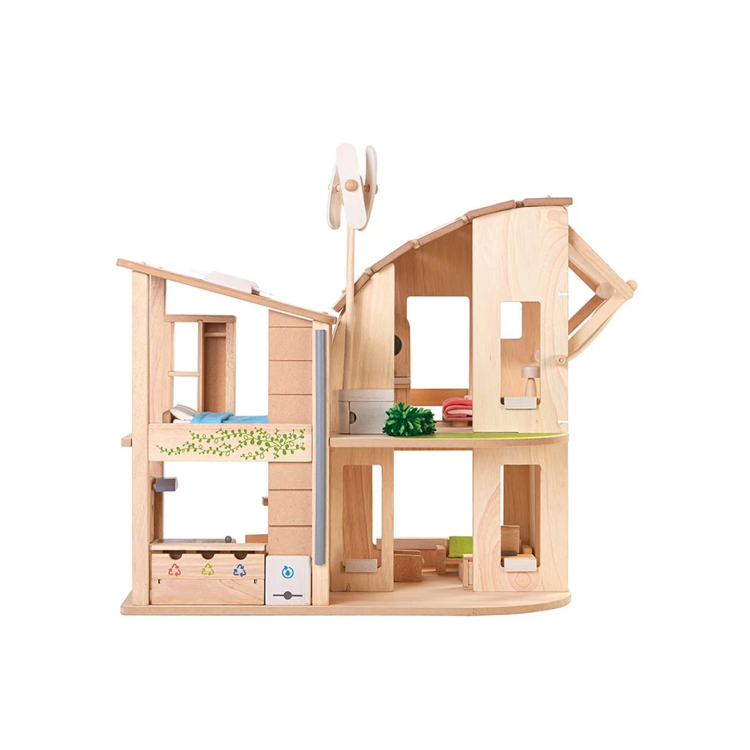 PlanToys Green Dollhouse With Furniture - Image 9
