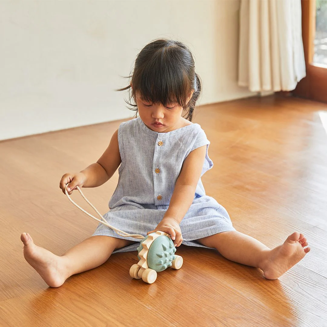 PlanToys Pull-Along Hedgehog - Blue - Image 3