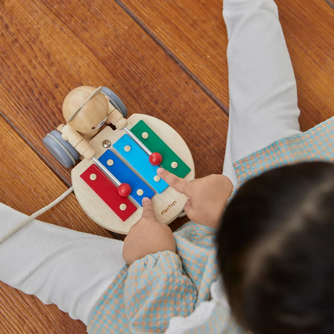 PlanToys Pull Along Musical Bear - Image 6