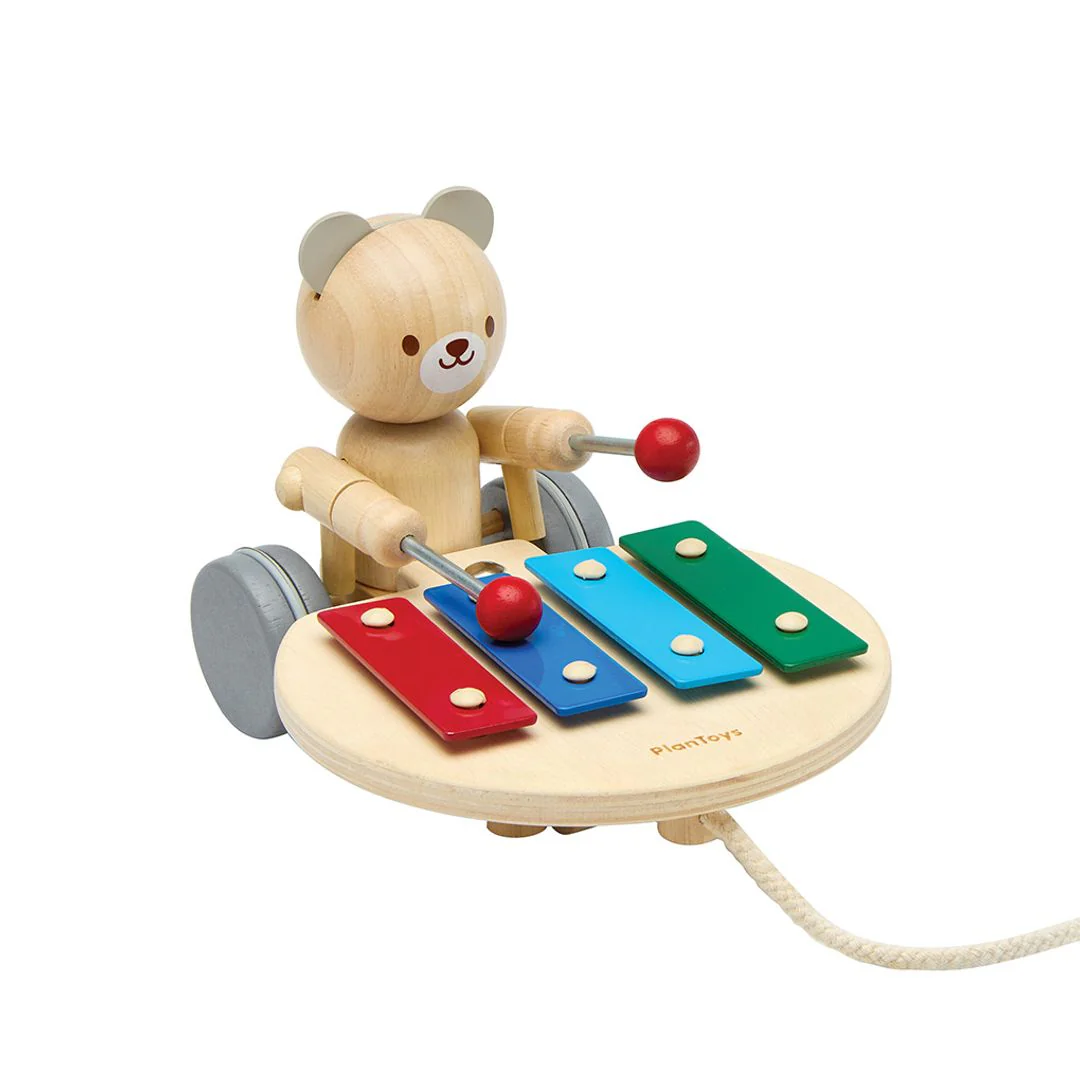 PlanToys Pull Along Musical Bear - Image 7