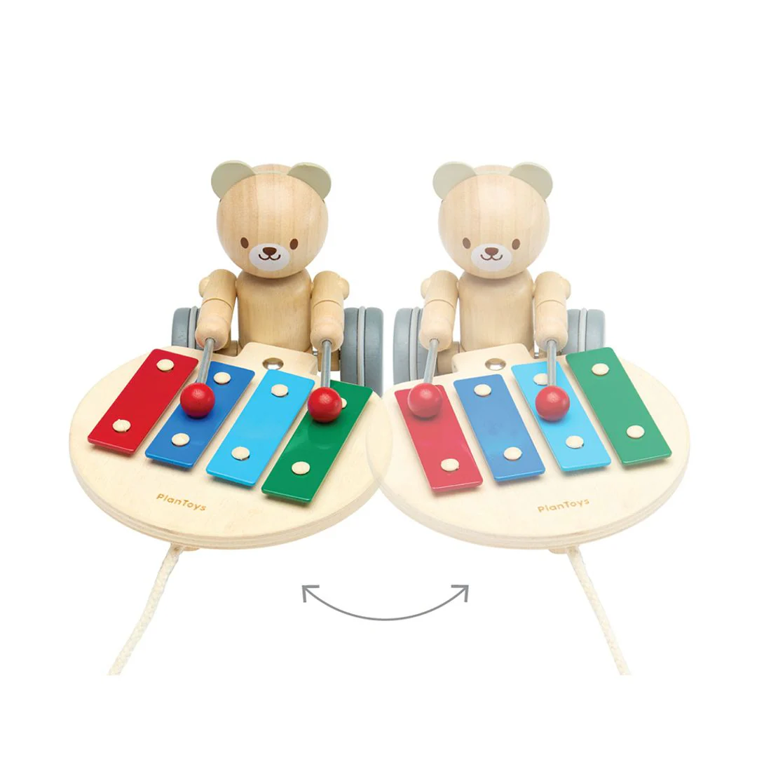 PlanToys Pull Along Musical Bear - Image 9