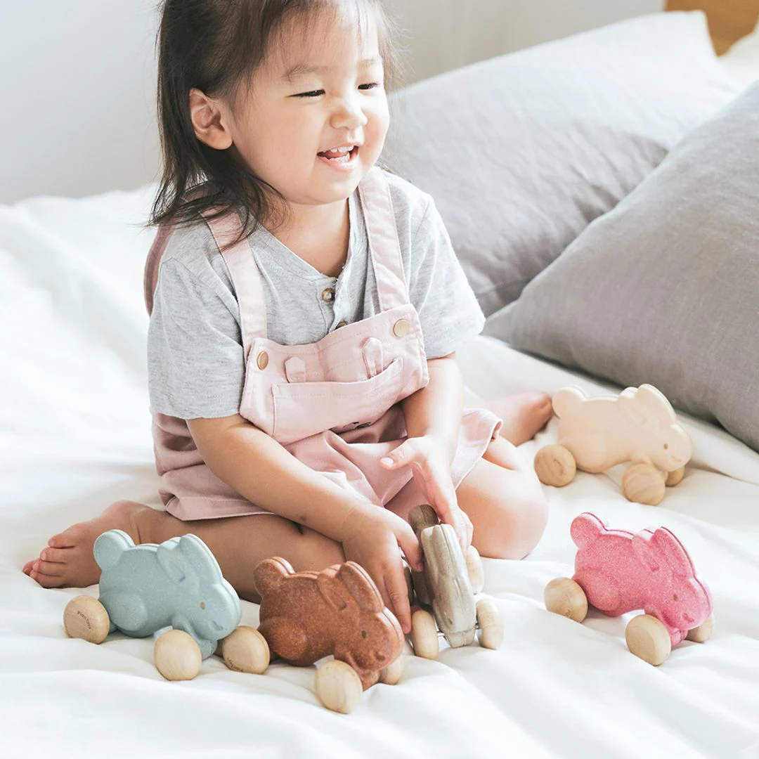 PlanToys Push Along Bunny - Brown - Image 4