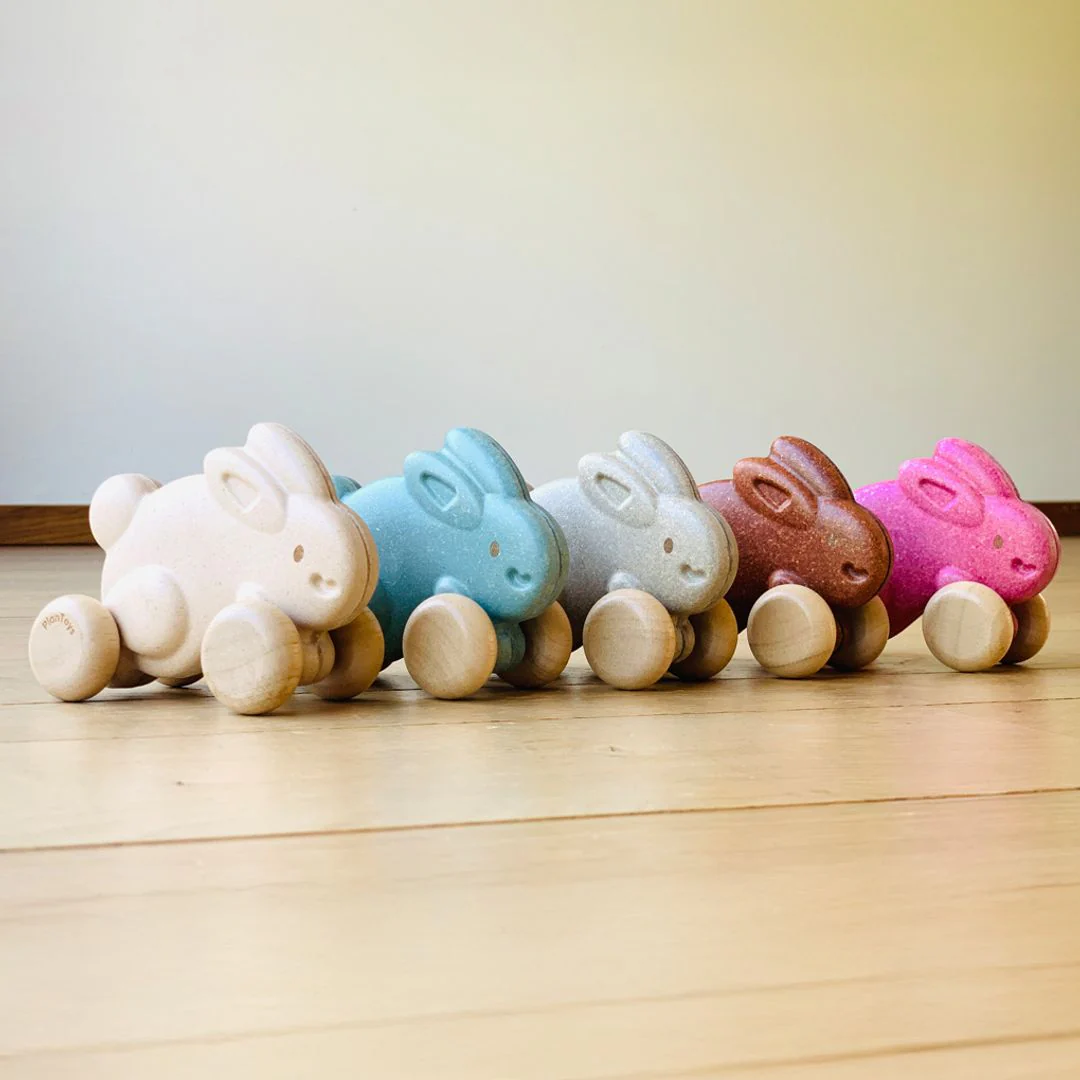 PlanToys Push Along Bunny - Grey - Image 2