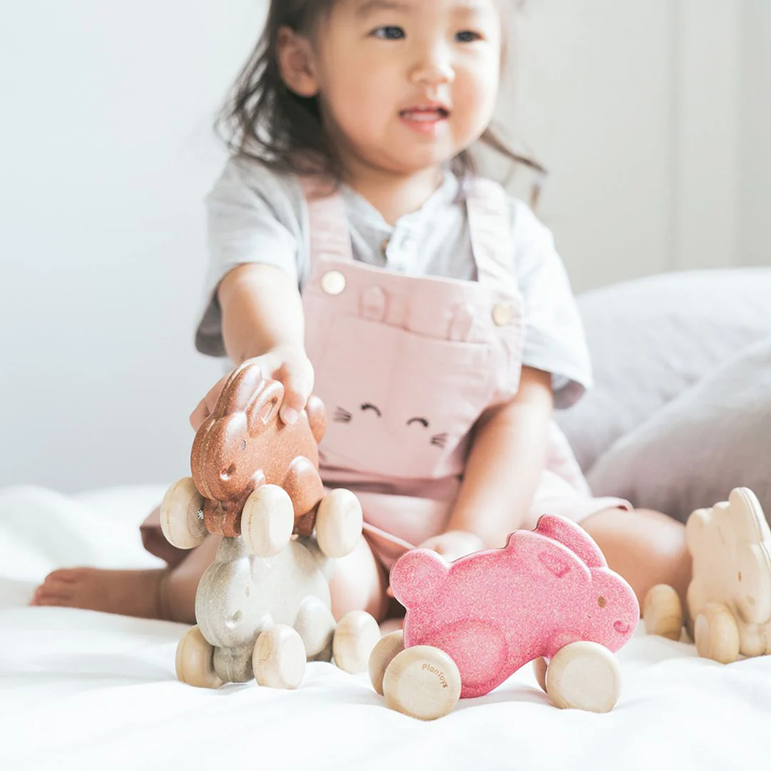 PlanToys Push Along Bunny - Grey - Image 5