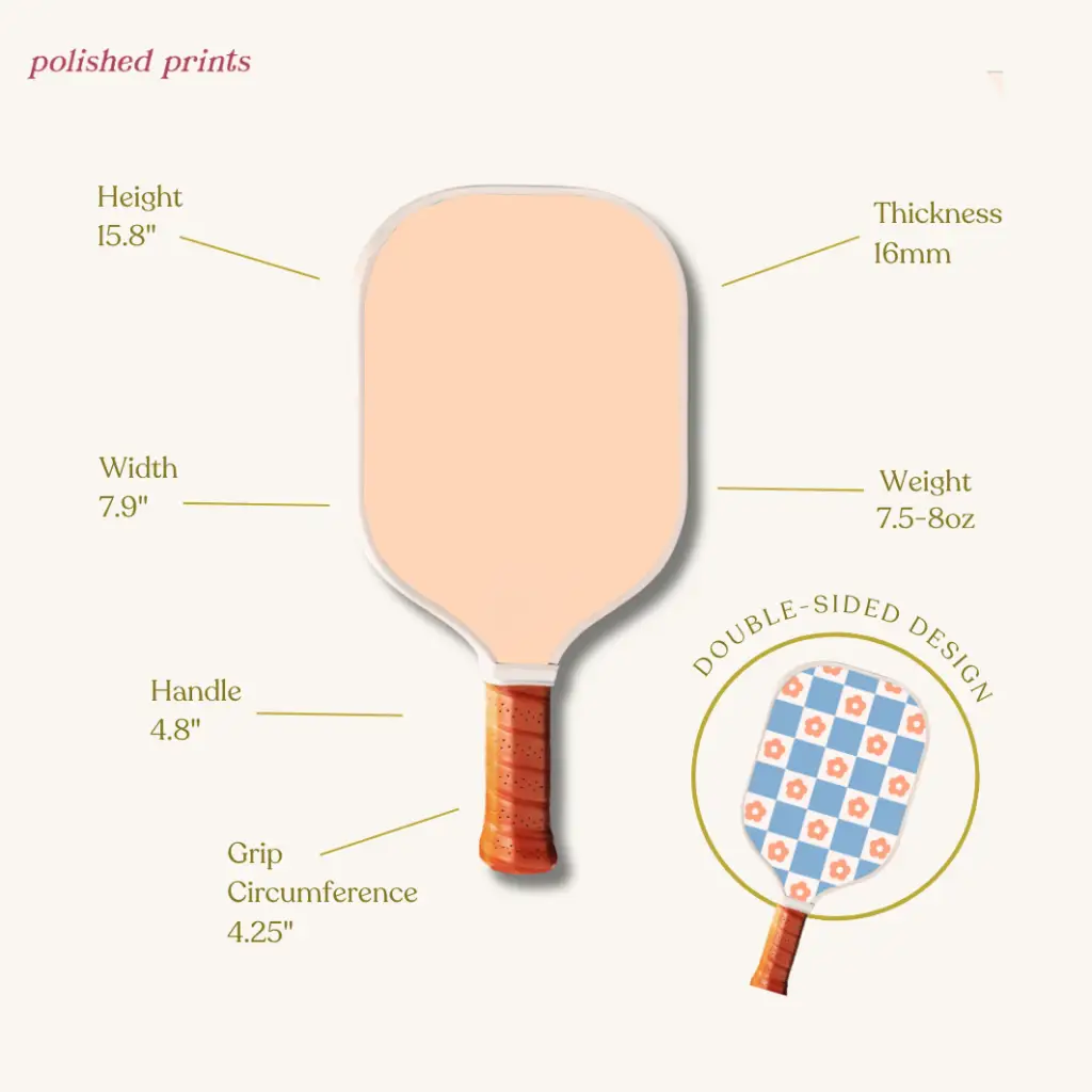 Polished Prints Play Nice Kids Pickleball Paddle in Sherbert - Image 3