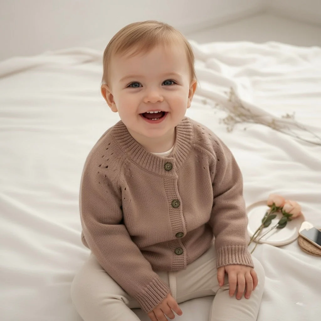 ozznekshoes Premium Organic Cotton Cardigan |Cozy Kids Sweater - Image 2