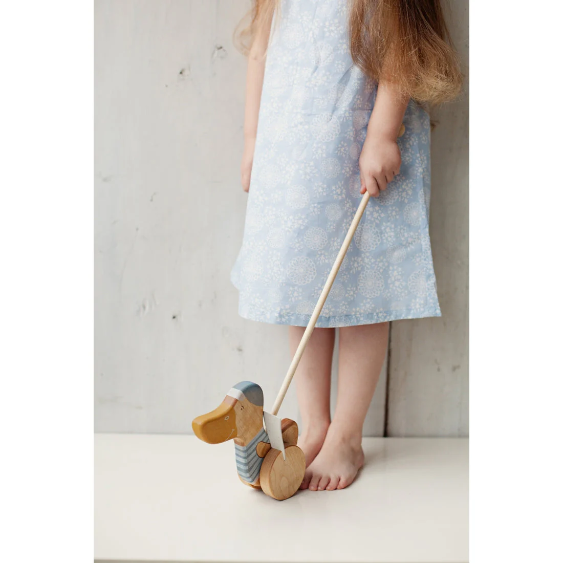 Wooden Push Duck - Blue - Image 4