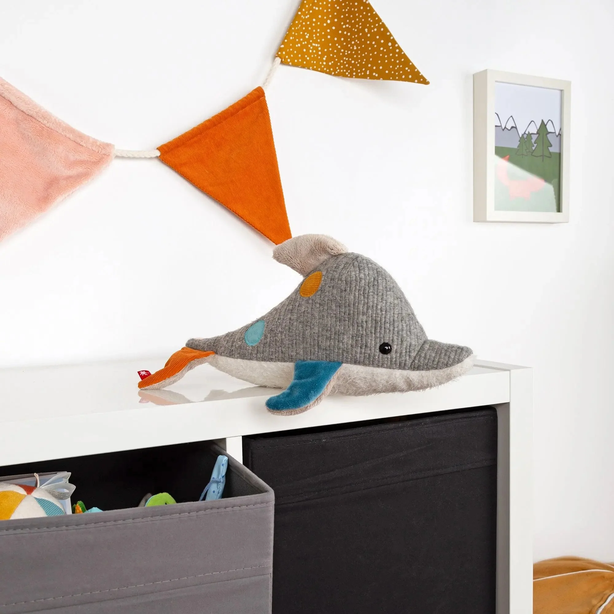 Sigikid Patchwork Dolphin Plush Toy - Image 10