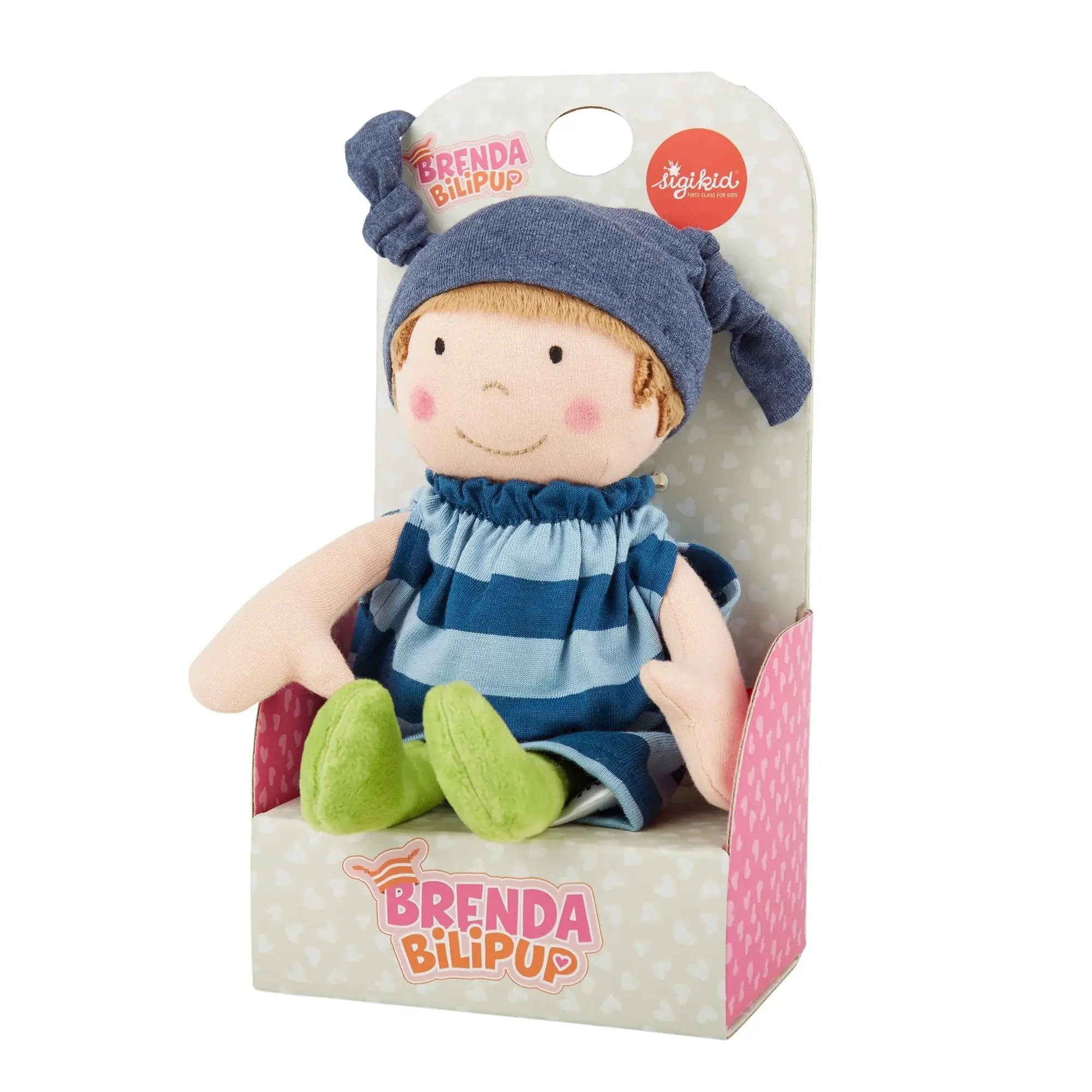 Sigikid Plush Doll with Blue Outfit - Image 2