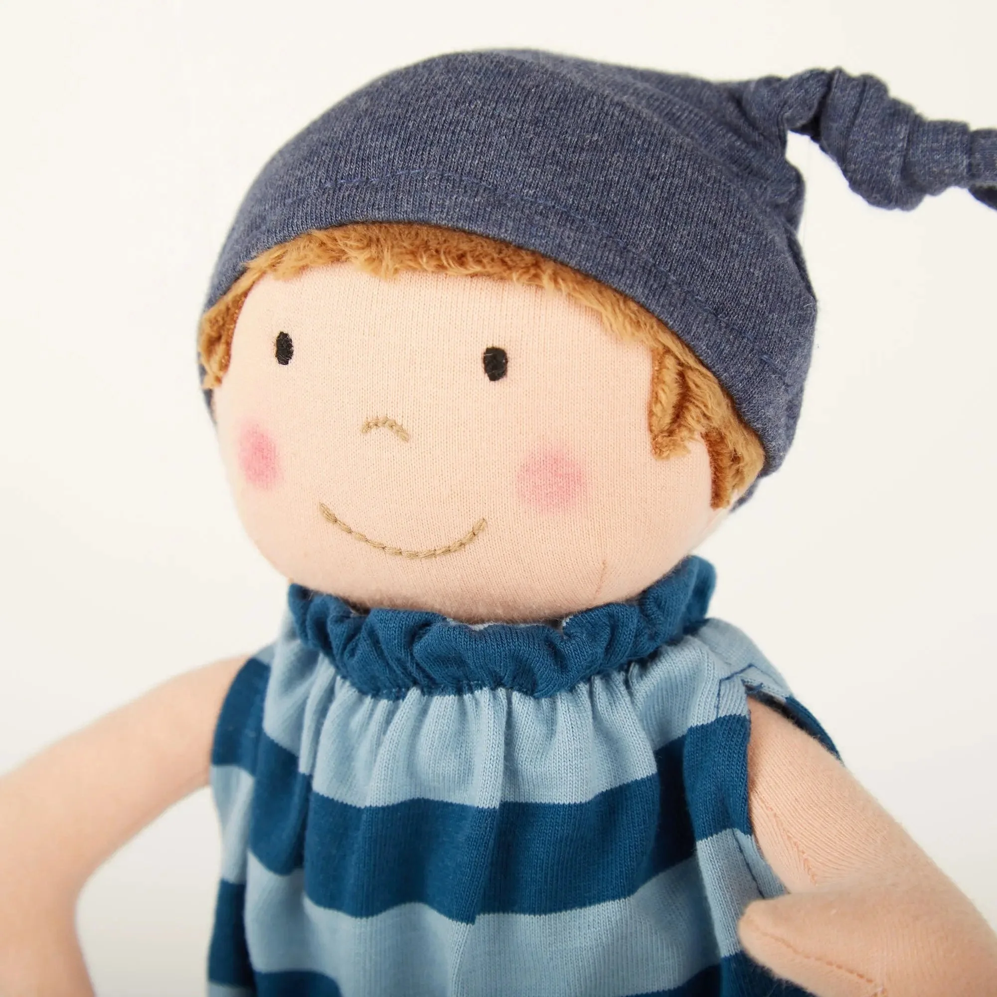 Sigikid Plush Doll with Blue Outfit - Image 3