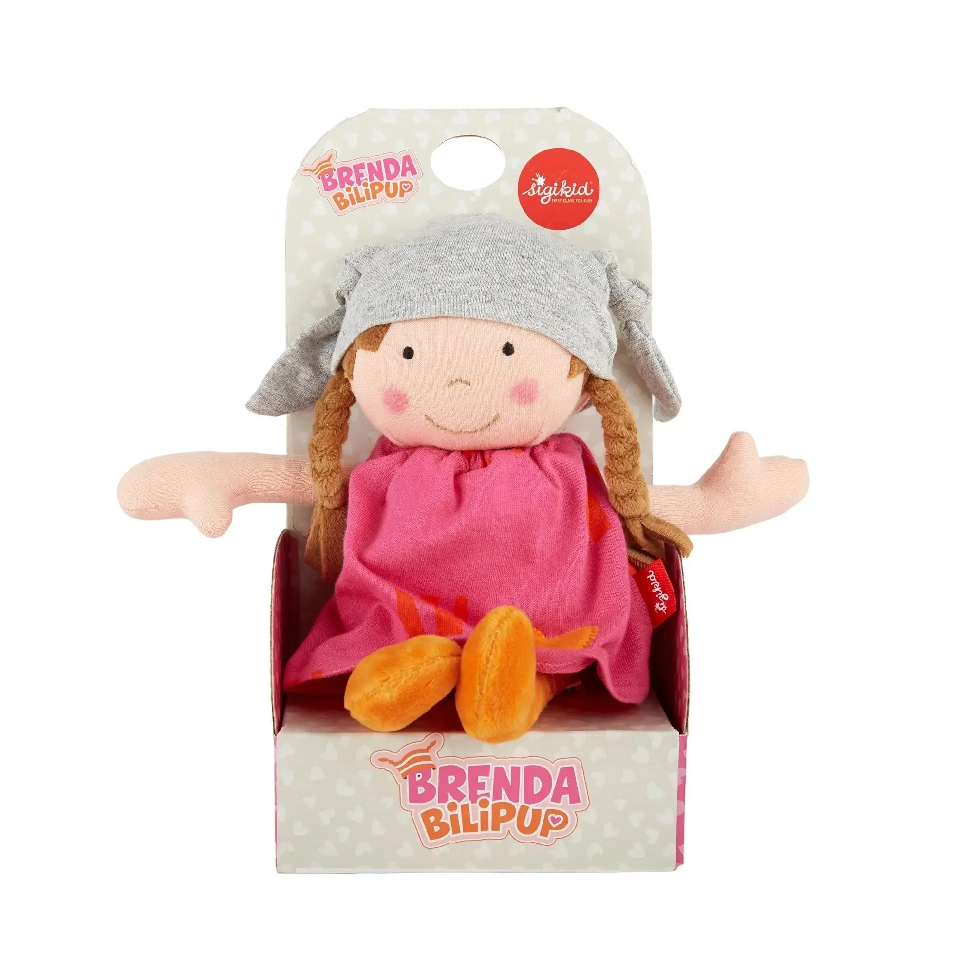 Sigikid Plush Doll with Pink Outfit - Image 2