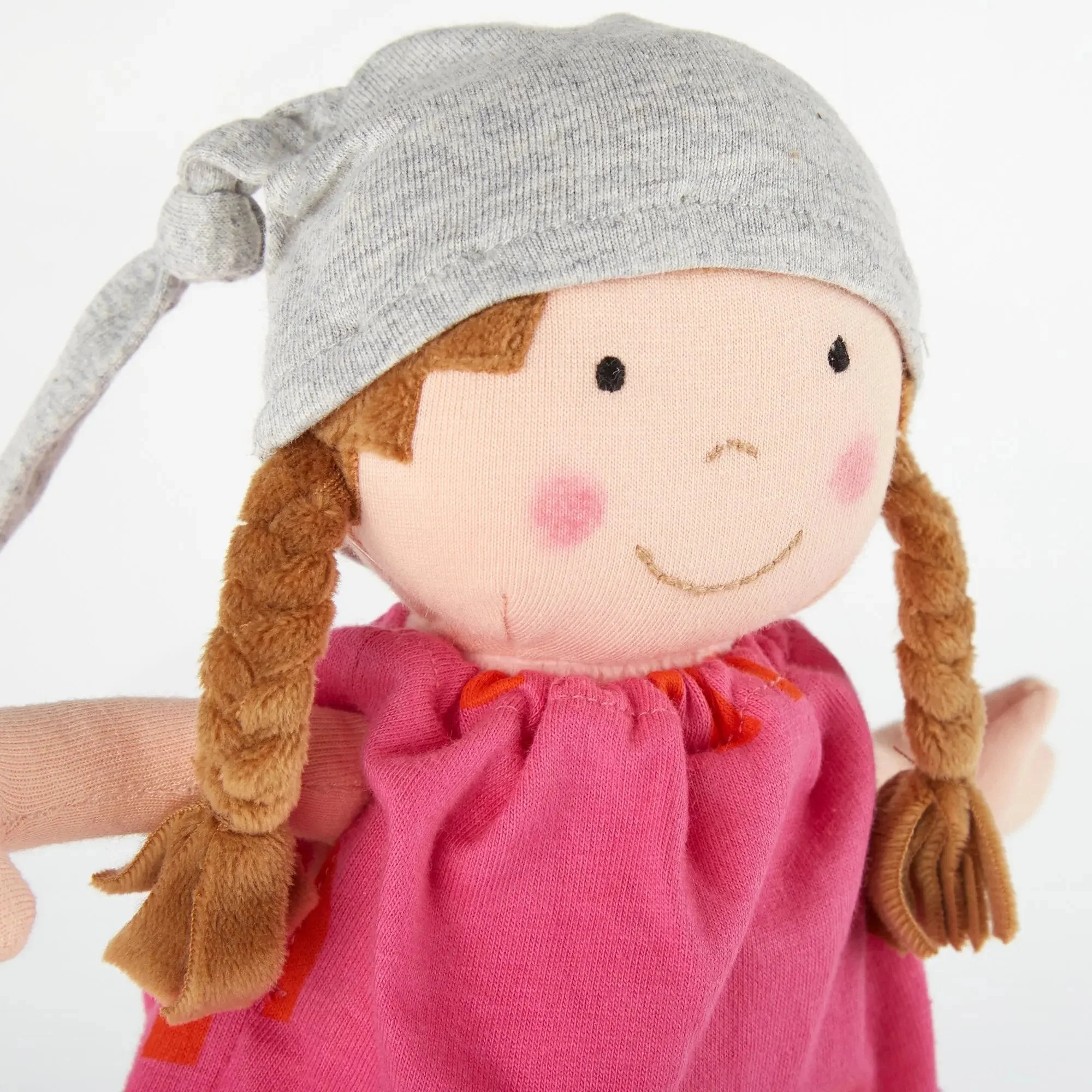 Sigikid Plush Doll with Pink Outfit - Image 3