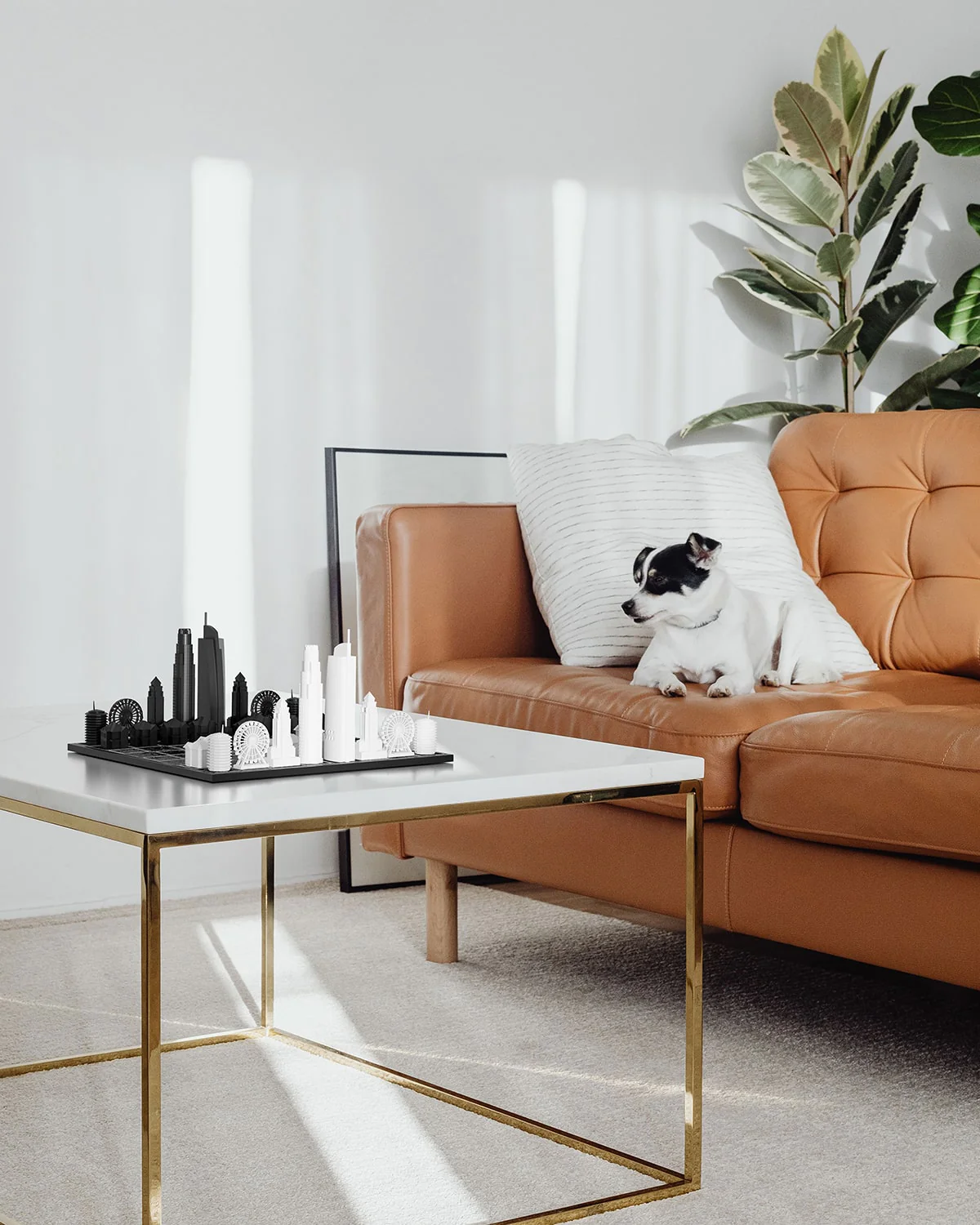 Skyline Chess Chess Set Acrylic LOS ANGELES Edition with Marble Hatch Board - Image 5