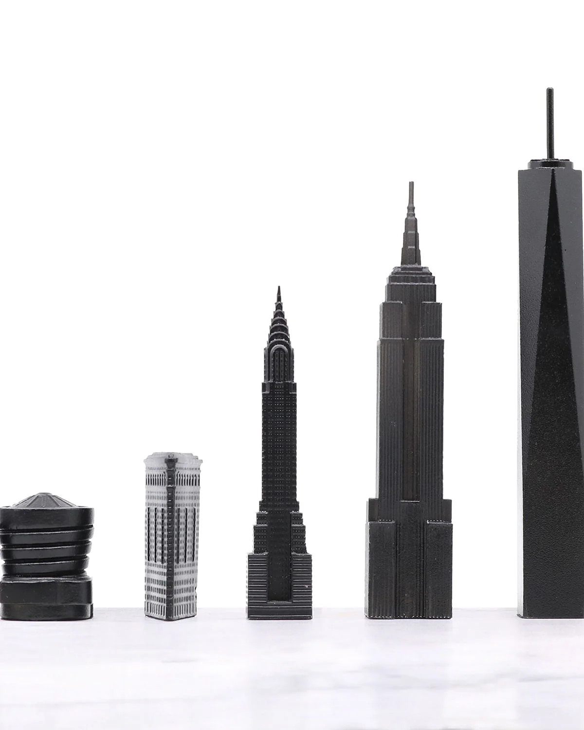Skyline Chess Chess Set Stainless Steel NEW YORK Edition with Wood Map Board - Image 5