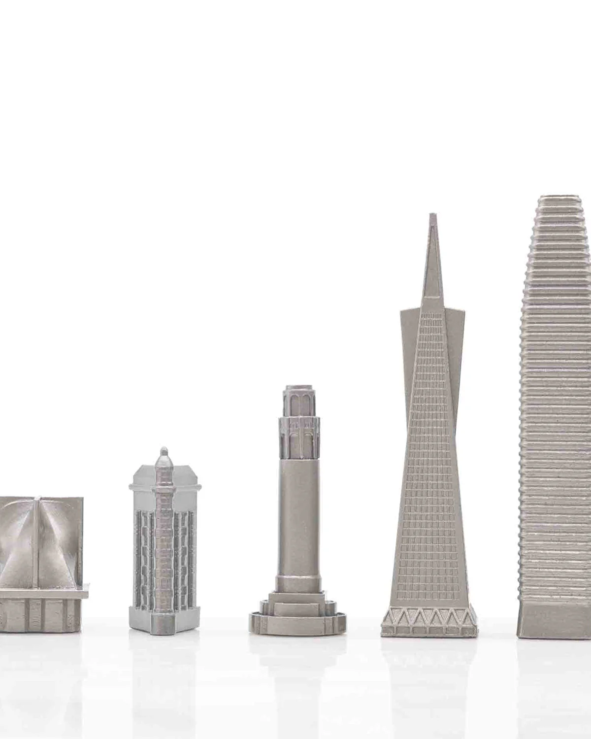 Skyline Chess Chess Set Stainless Steel SAN FRANCISCO Edition with Marble Hatch Board - Image 5