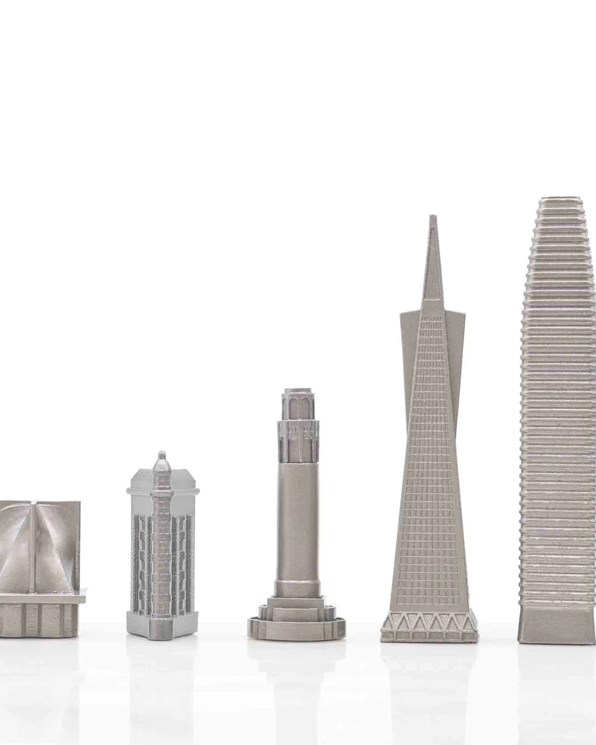 Skyline Chess Chess Set Stainless Steel SAN FRANCISCO Edition with Wood Map Board - Image 3