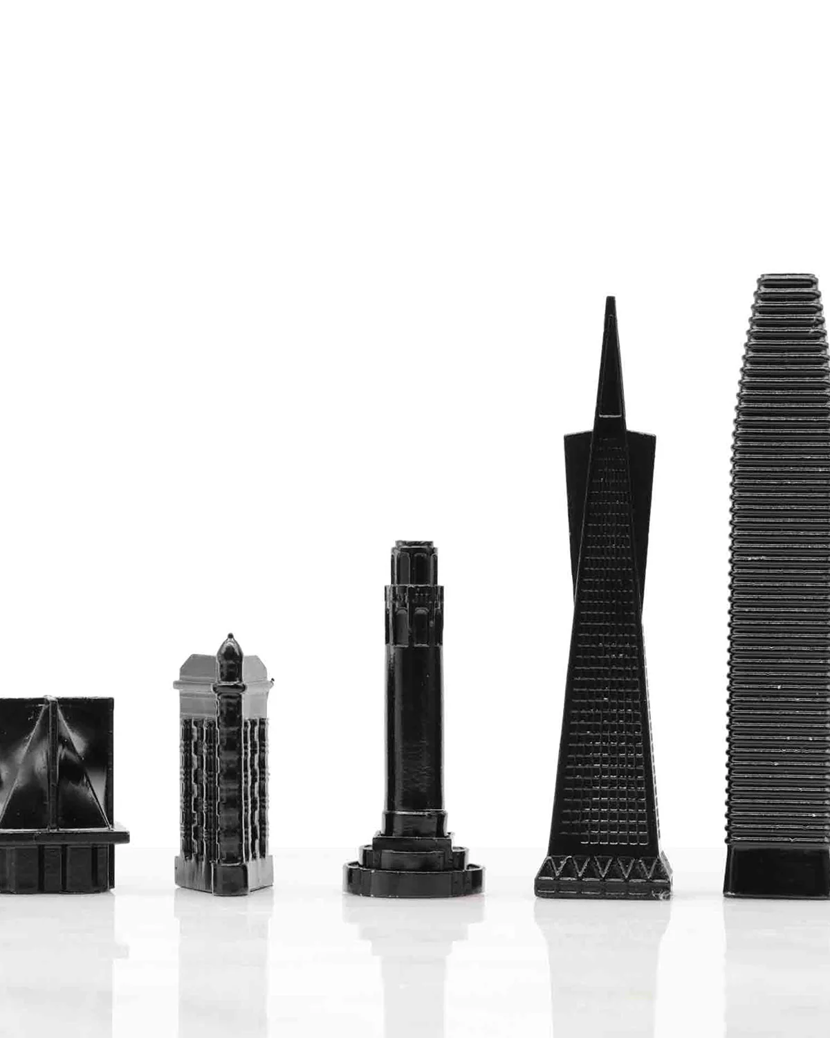 Skyline Chess Chess Set Stainless Steel SAN FRANCISCO Edition with Wood Map Board - Image 4