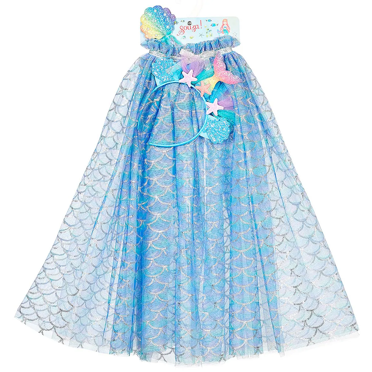 Souza Marlya Mermaid Costume Cape Set w/ headband & wand - Image 3
