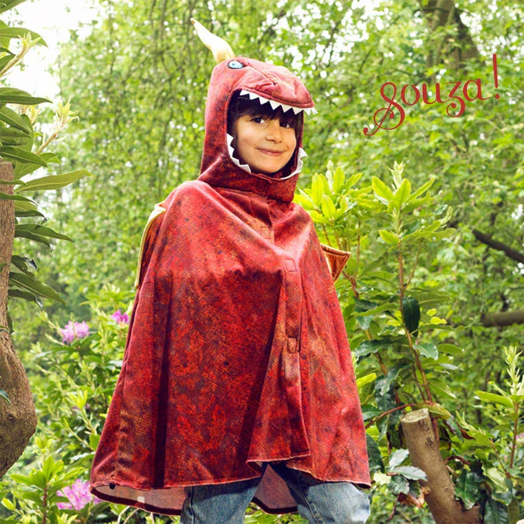 Souza Red Dragon Costume Cape for Kids - Carnival & Festive Use - Image 3