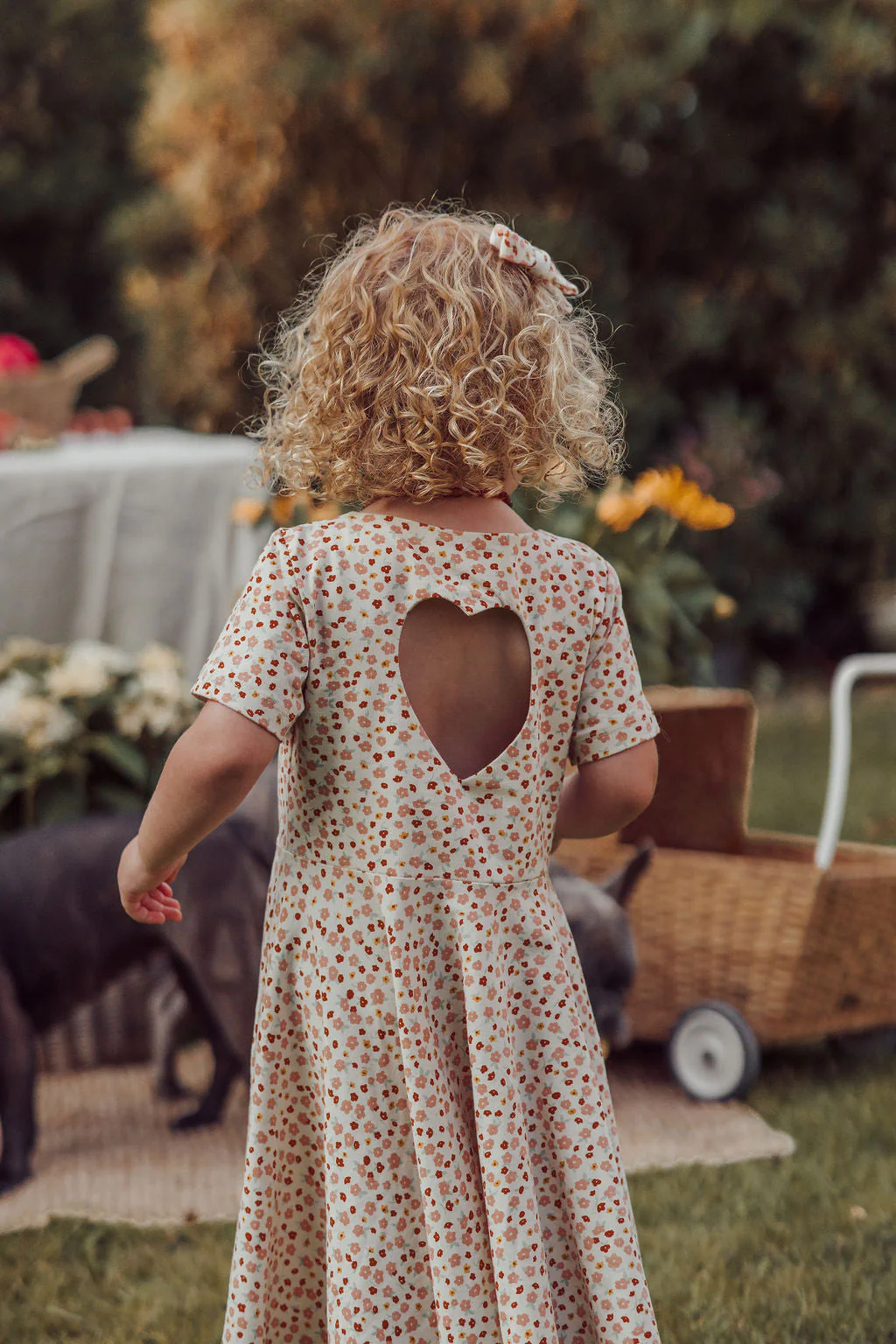 GRECH & CO.  Sweetheart Twirl Dress | Organic Cotton Jersey - Sunset Meadow - Image 5