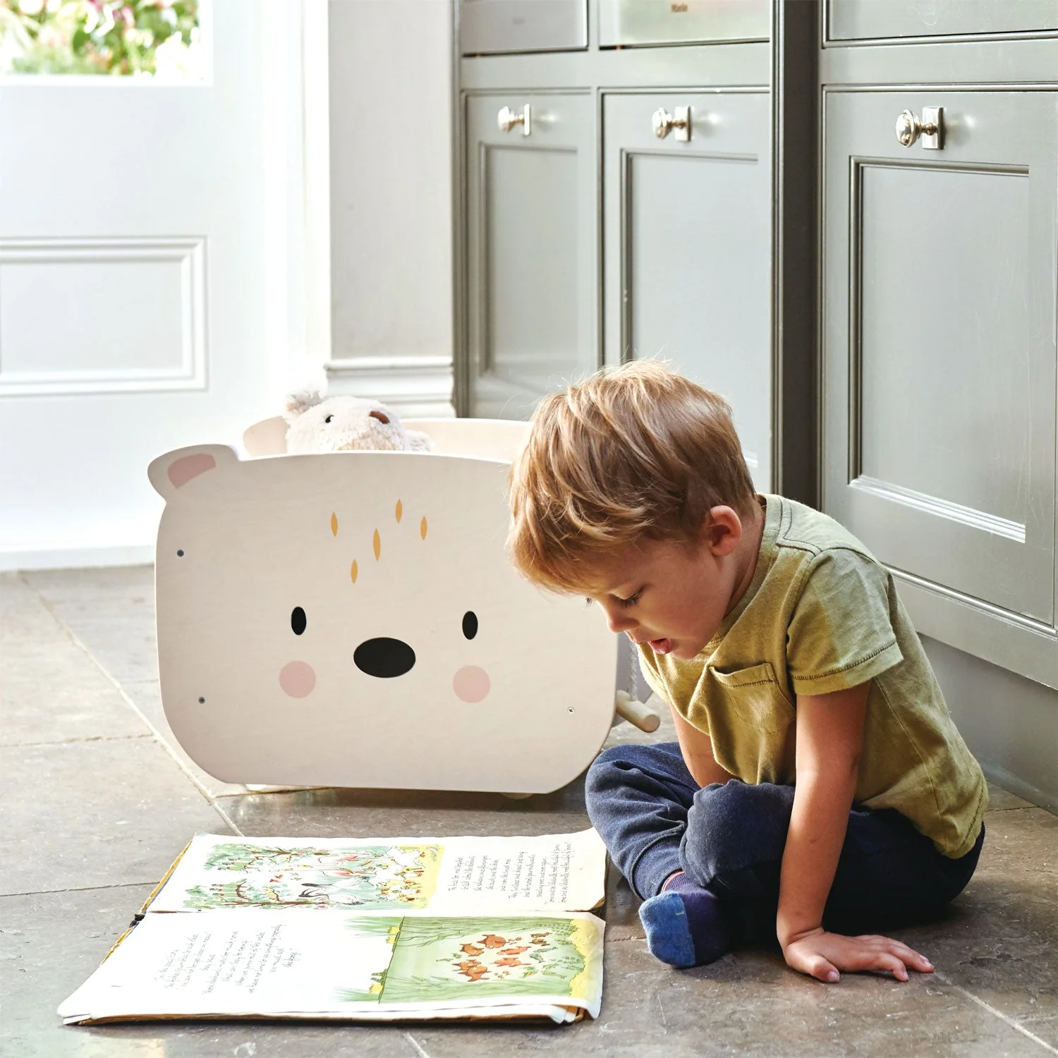Tender Leaf Pull Along Bear Cart - Image 4