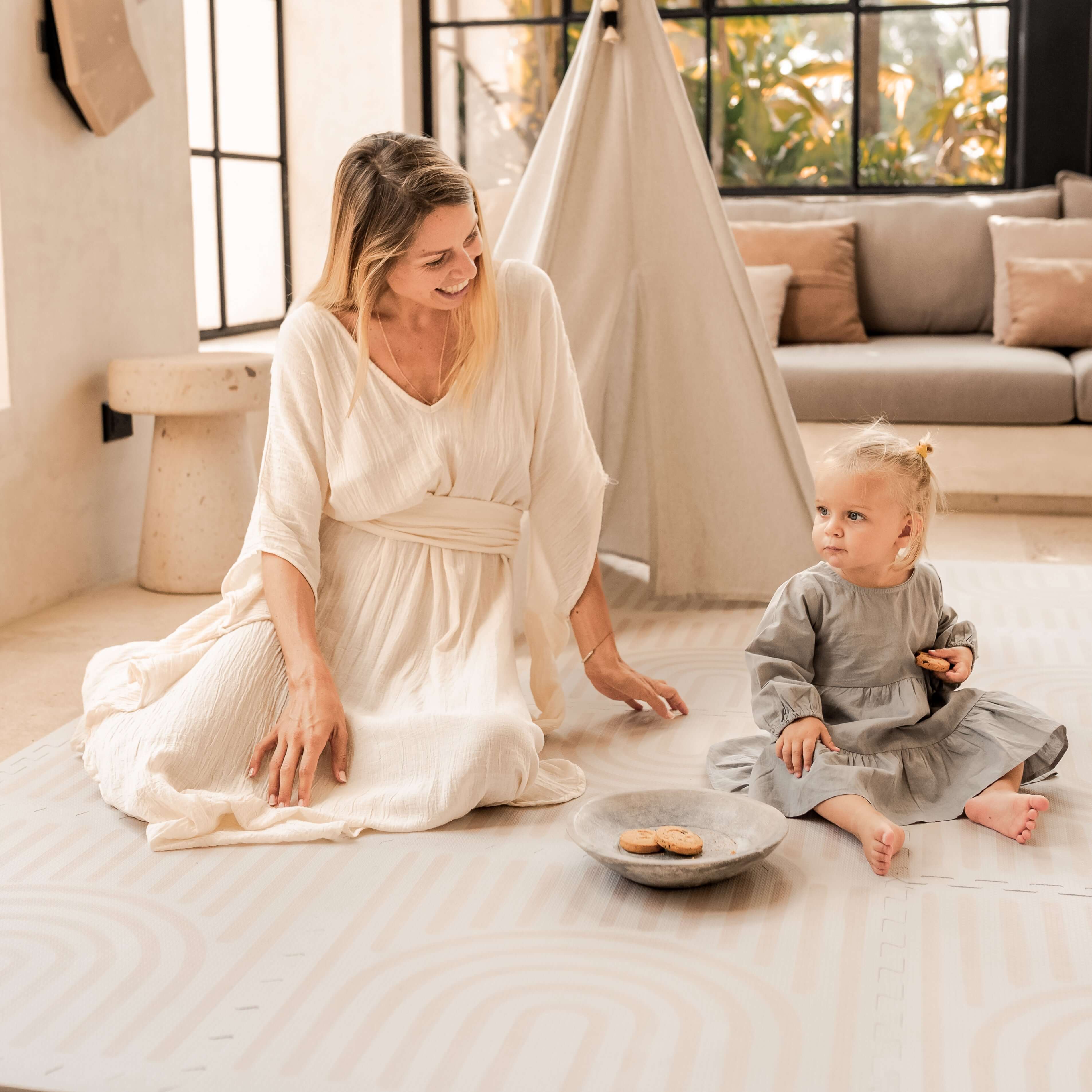 Toddlekind Haven Playmat | Linear - Linen - Image 4