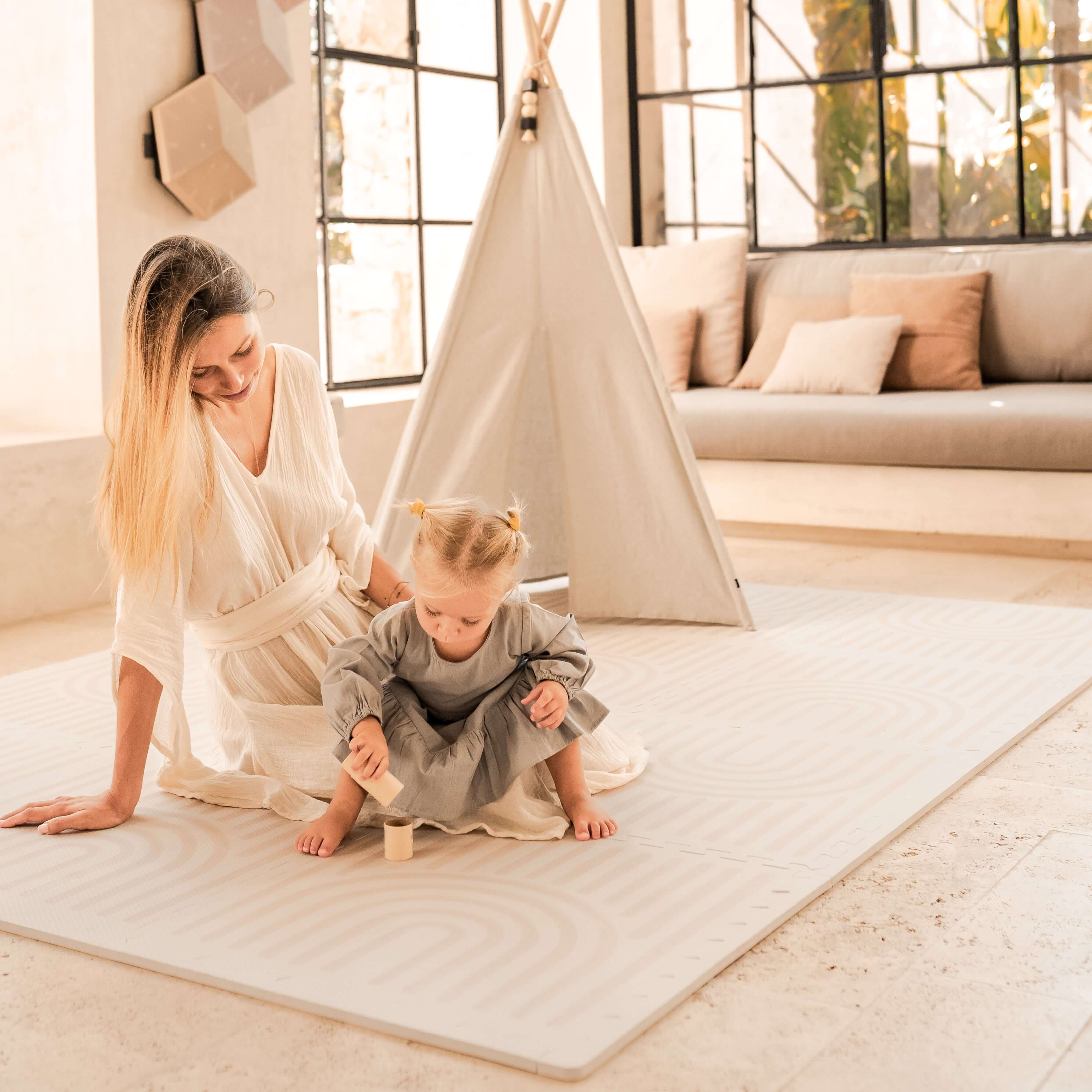 Toddlekind Haven Playmat | Linear - Linen - Image 6