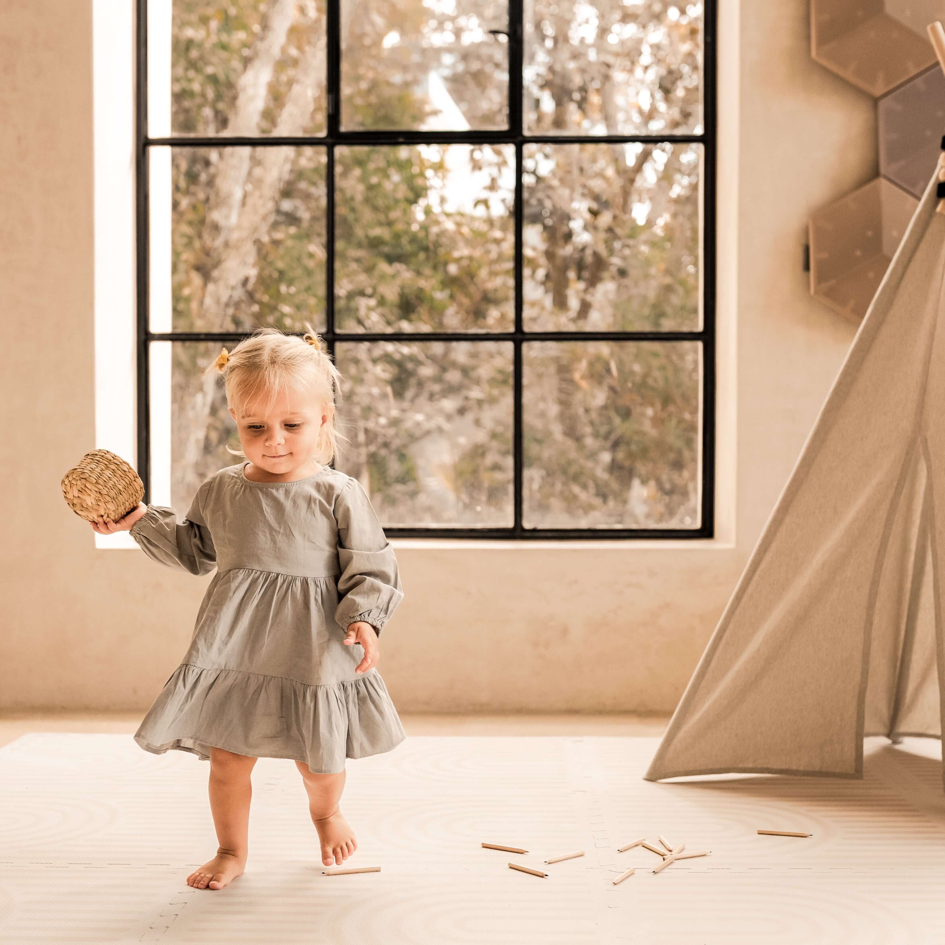 Toddlekind Haven Playmat | Linear - Linen - Image 8