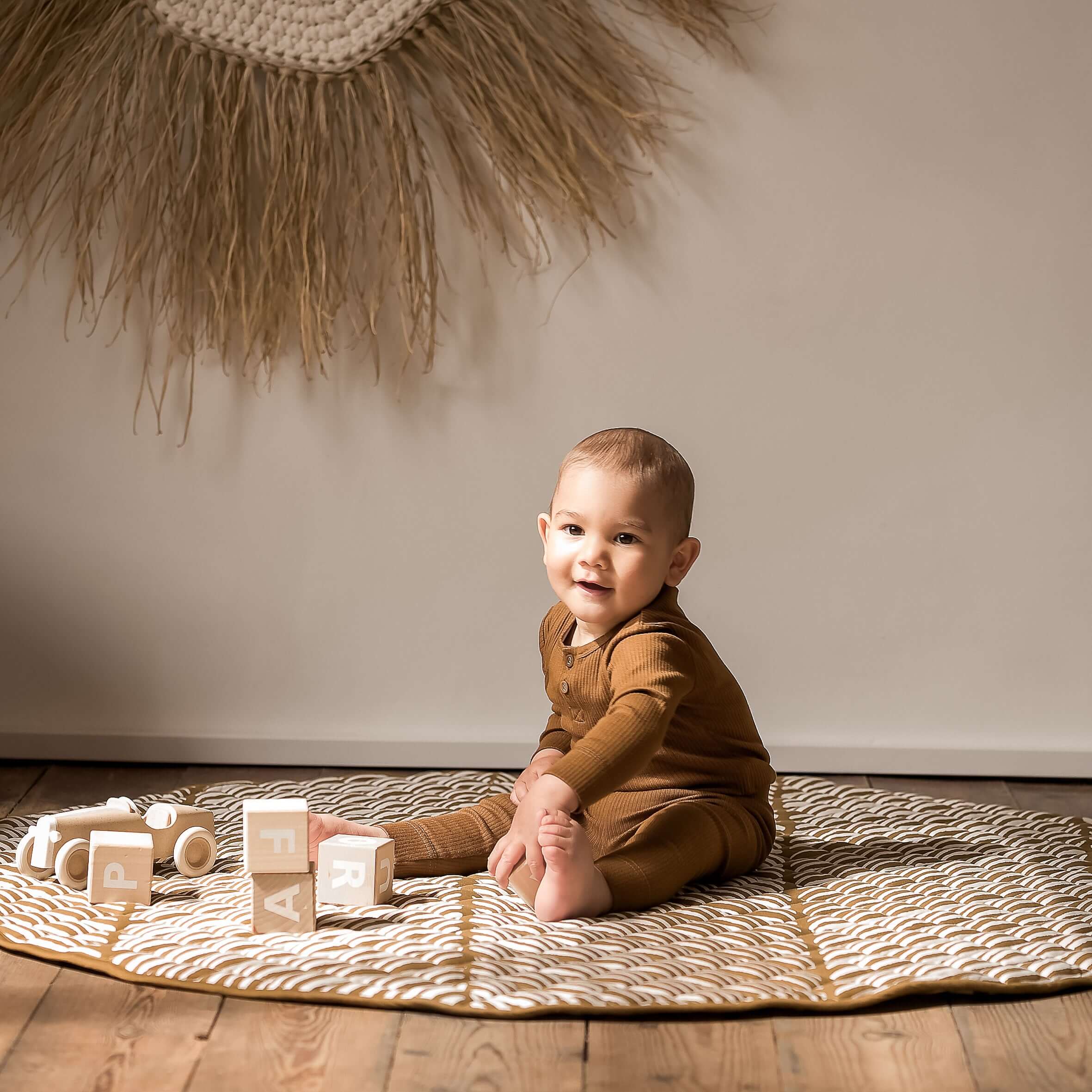 Toddlekind Snuggle Mat | Leaves - Sand Castle - Image 4