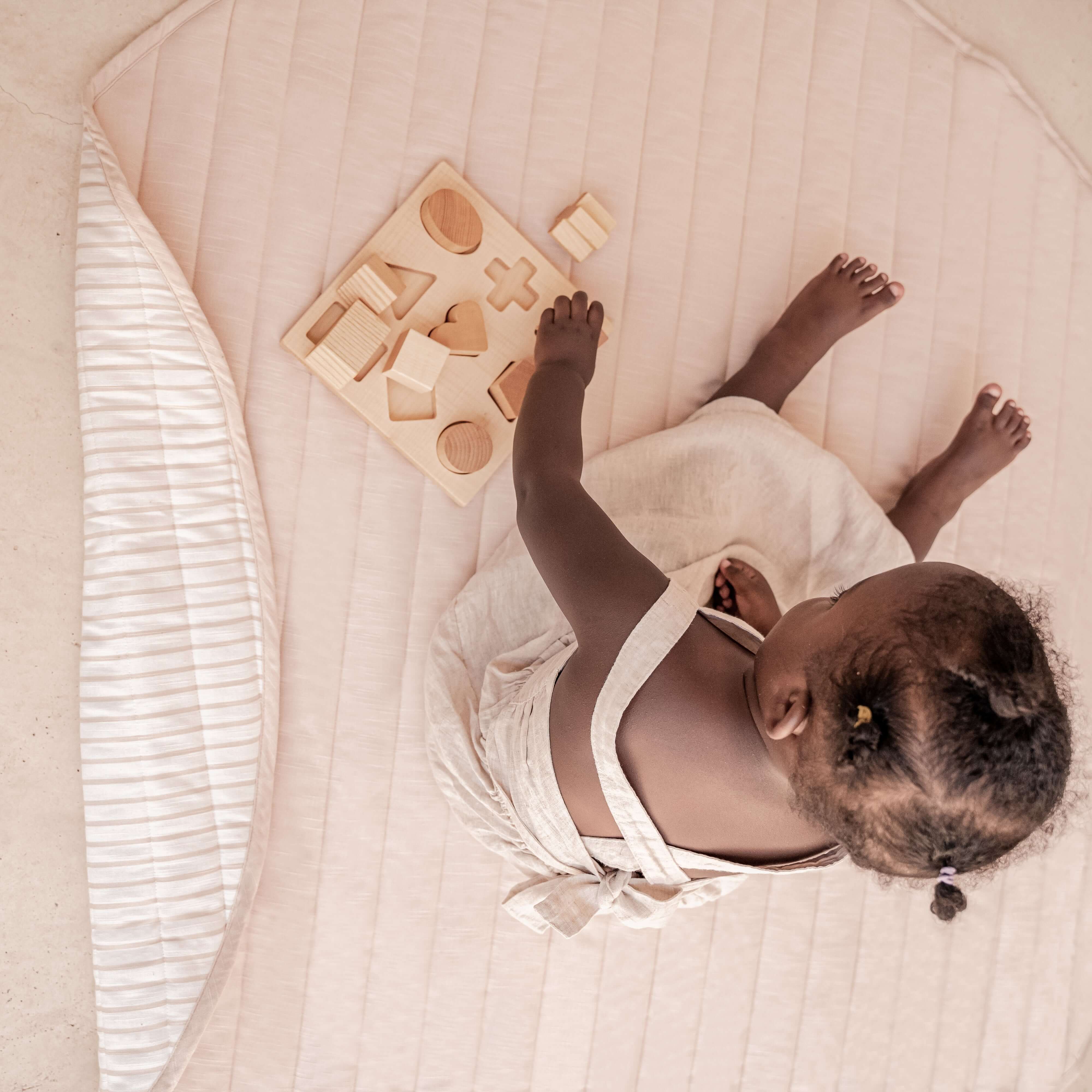 Toddlekind Snuggle Mat | Stripes - Blush - Image 7