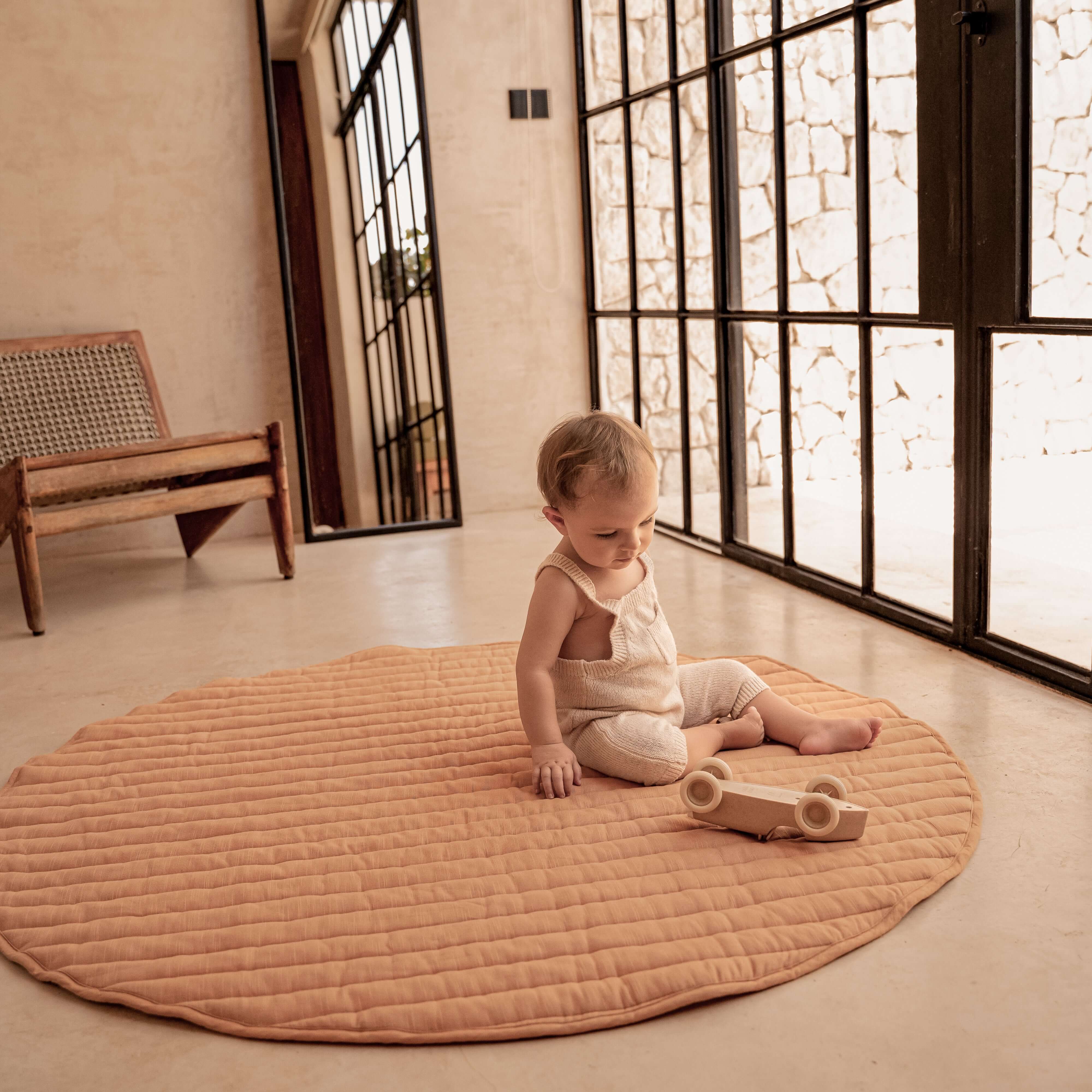 Toddlekind Snuggle Mat | Stripes - Camel - Image 6