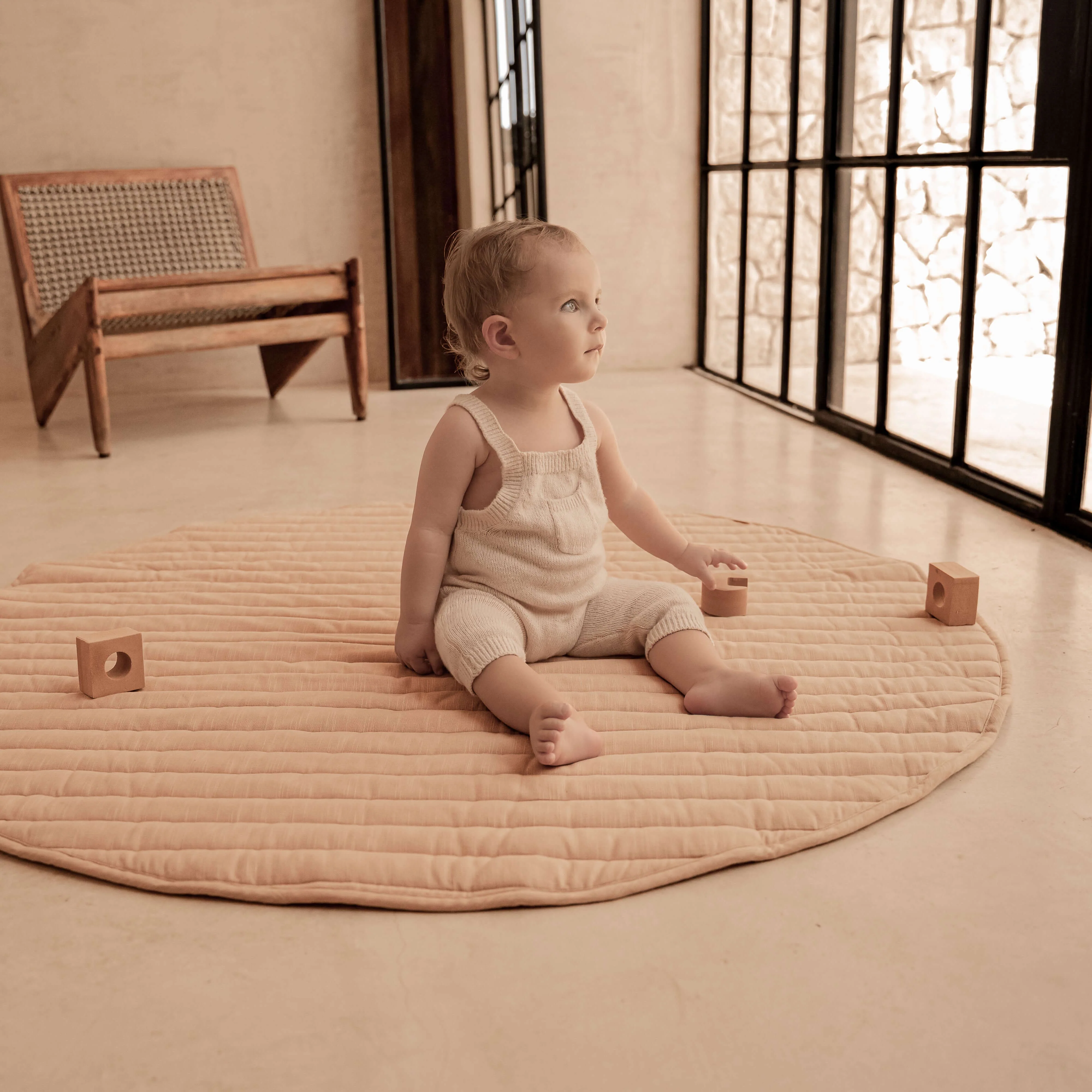 Toddlekind Snuggle Mat | Stripes - Sandstone - Image 4