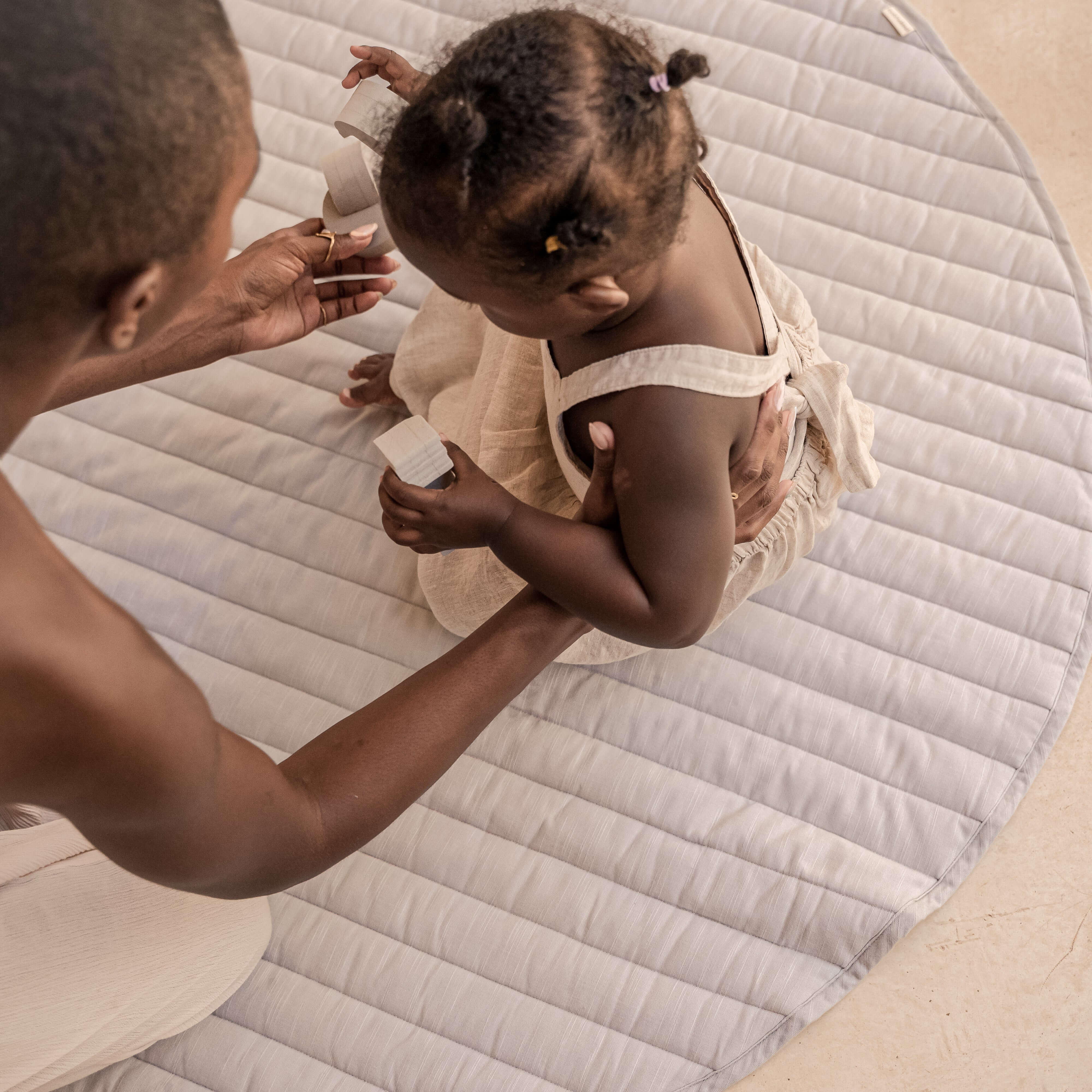 Toddlekind Snuggle Mat | Stripes - Stone - Image 6
