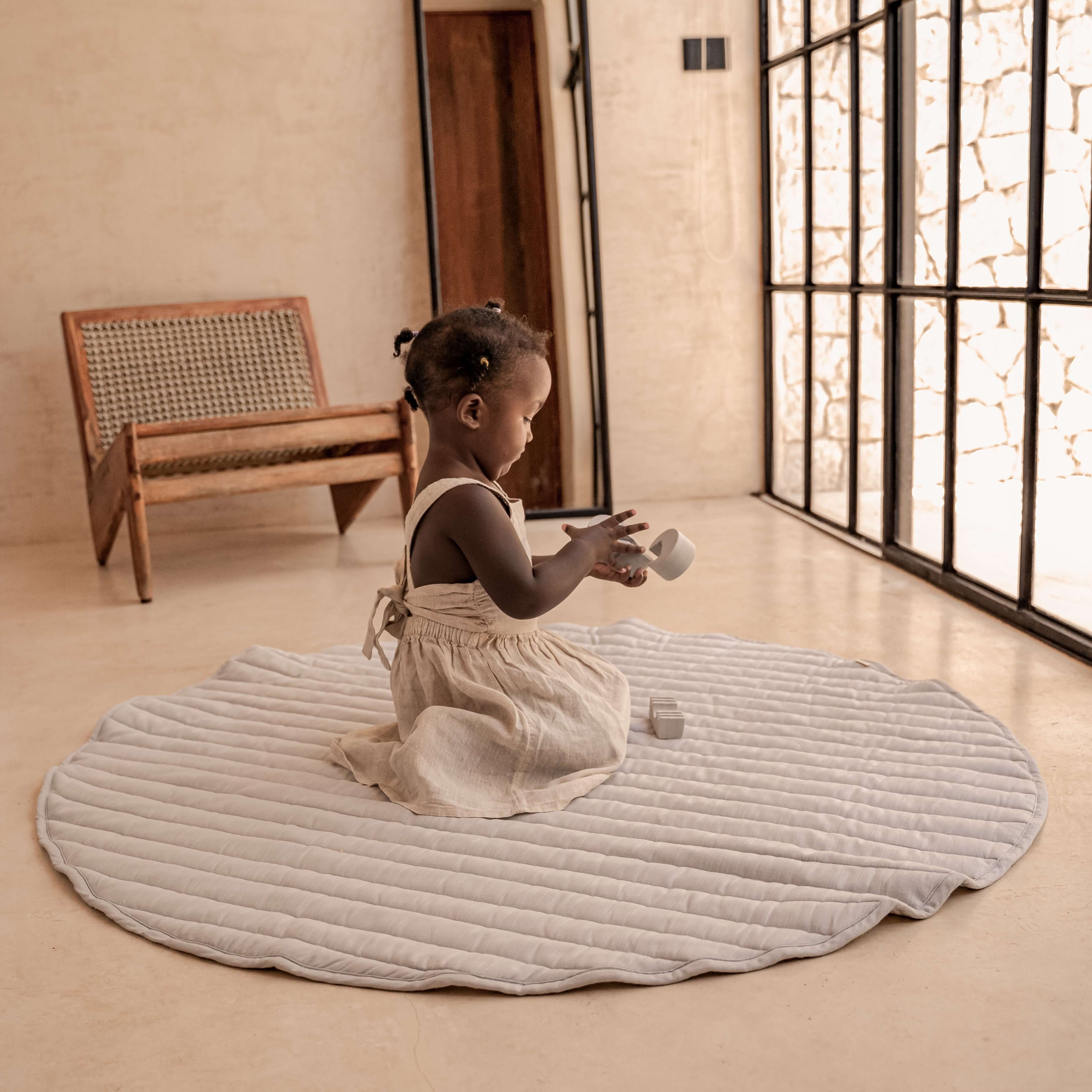 Toddlekind Snuggle Mat | Stripes - Stone - Image 9
