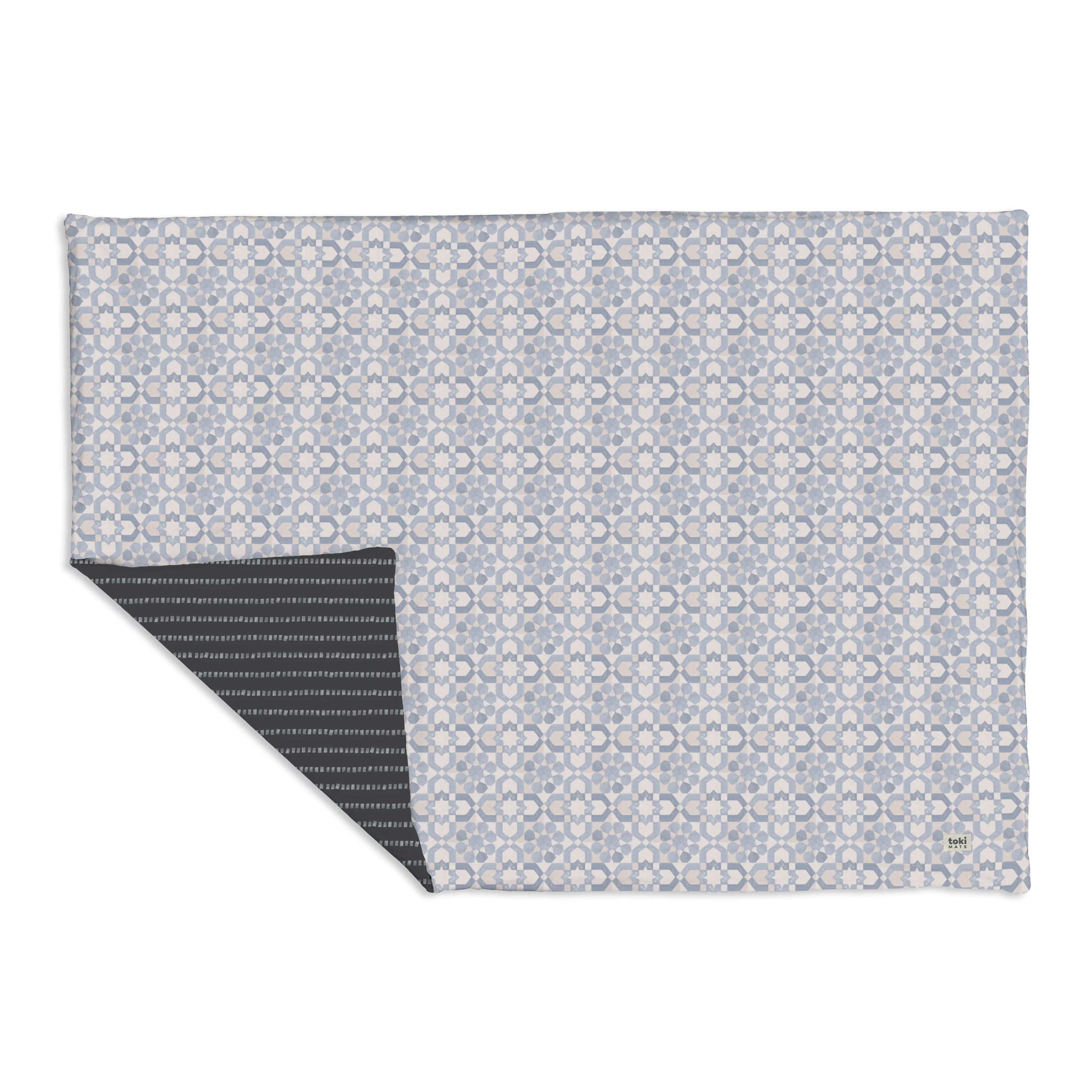 Toki Kids Blue Tile Organic Cotton Mat - Image 12