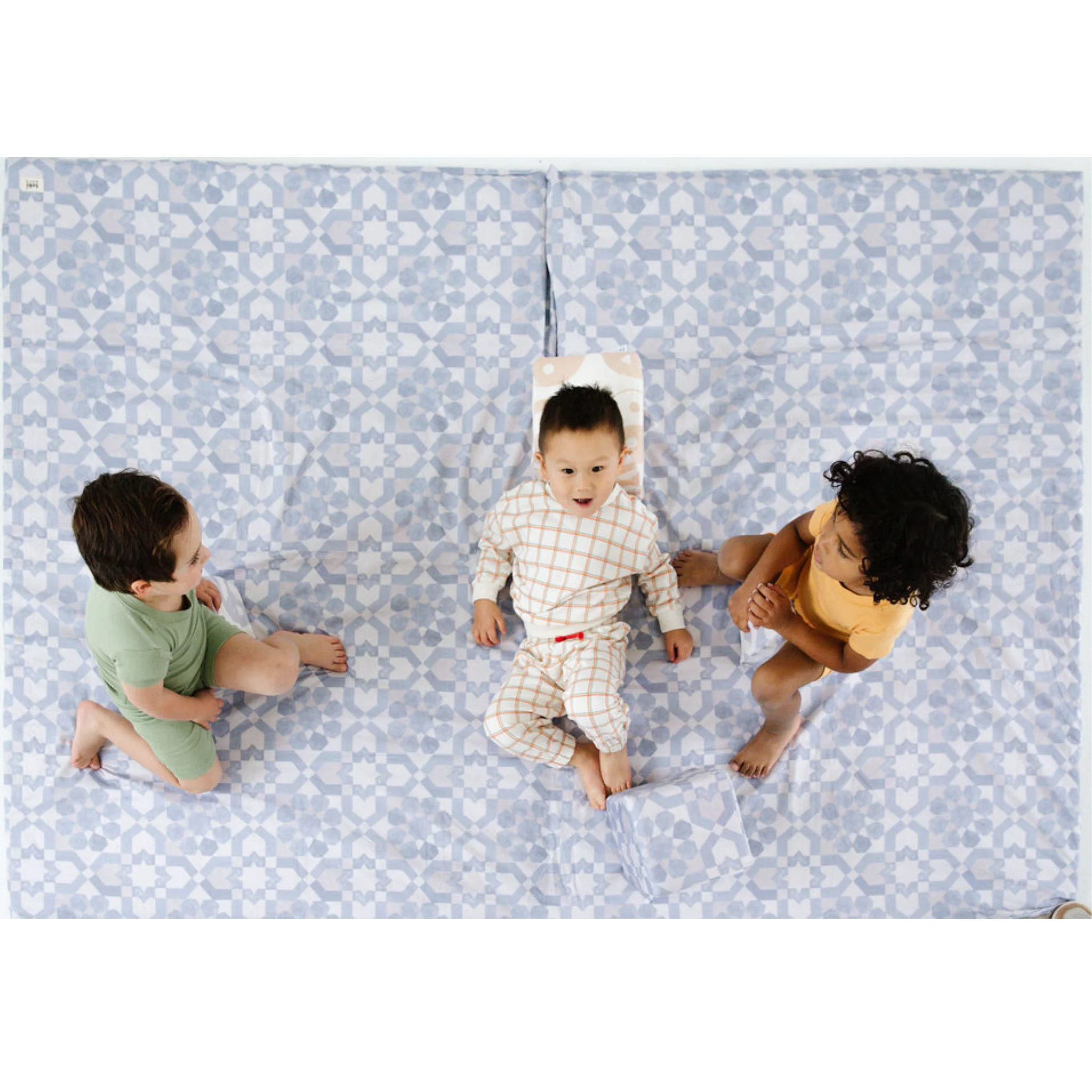 Toki Kids Blue Tile Organic Cotton Mat - Image 13