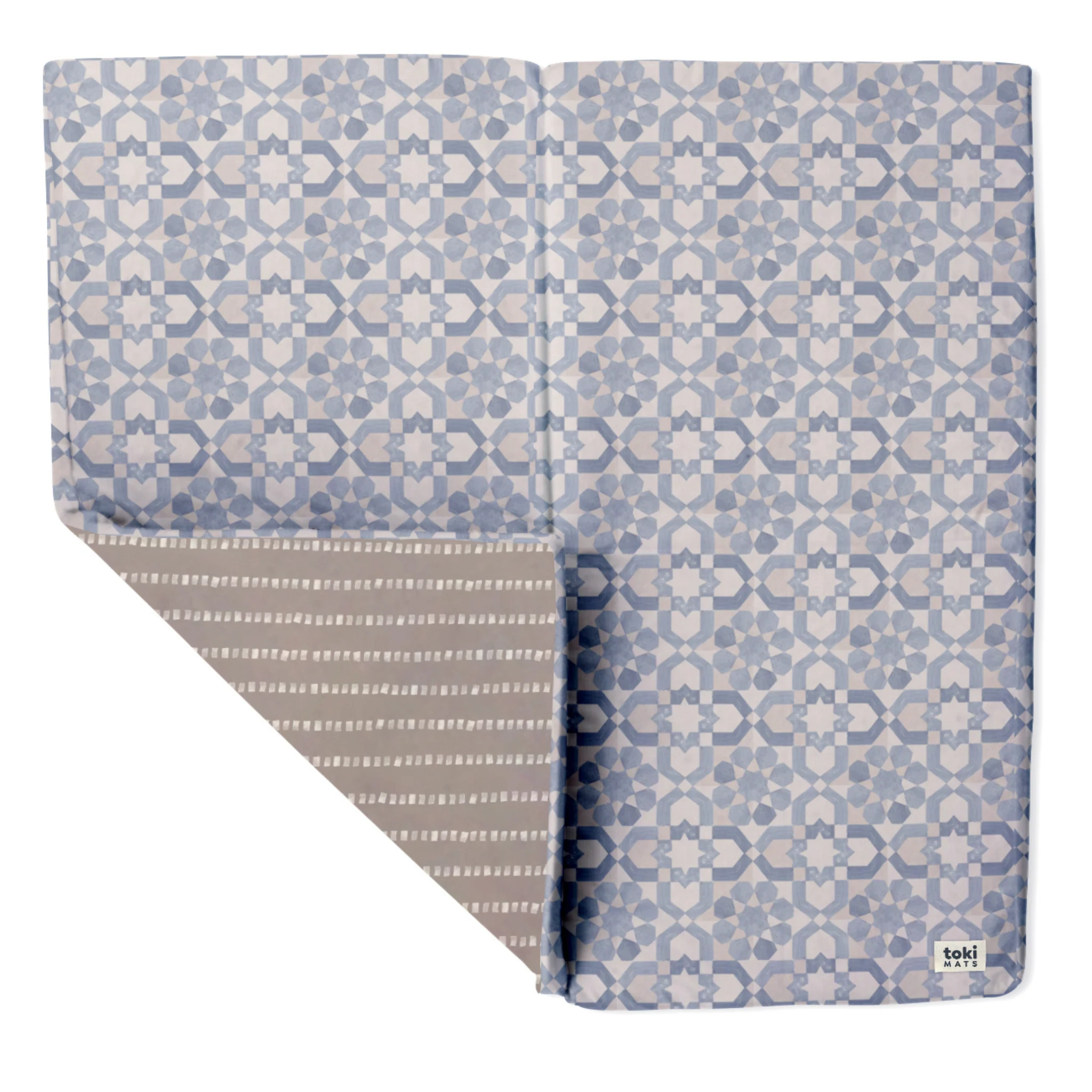 Toki Kids Blue Tile Organic Cotton Mat - Image 7