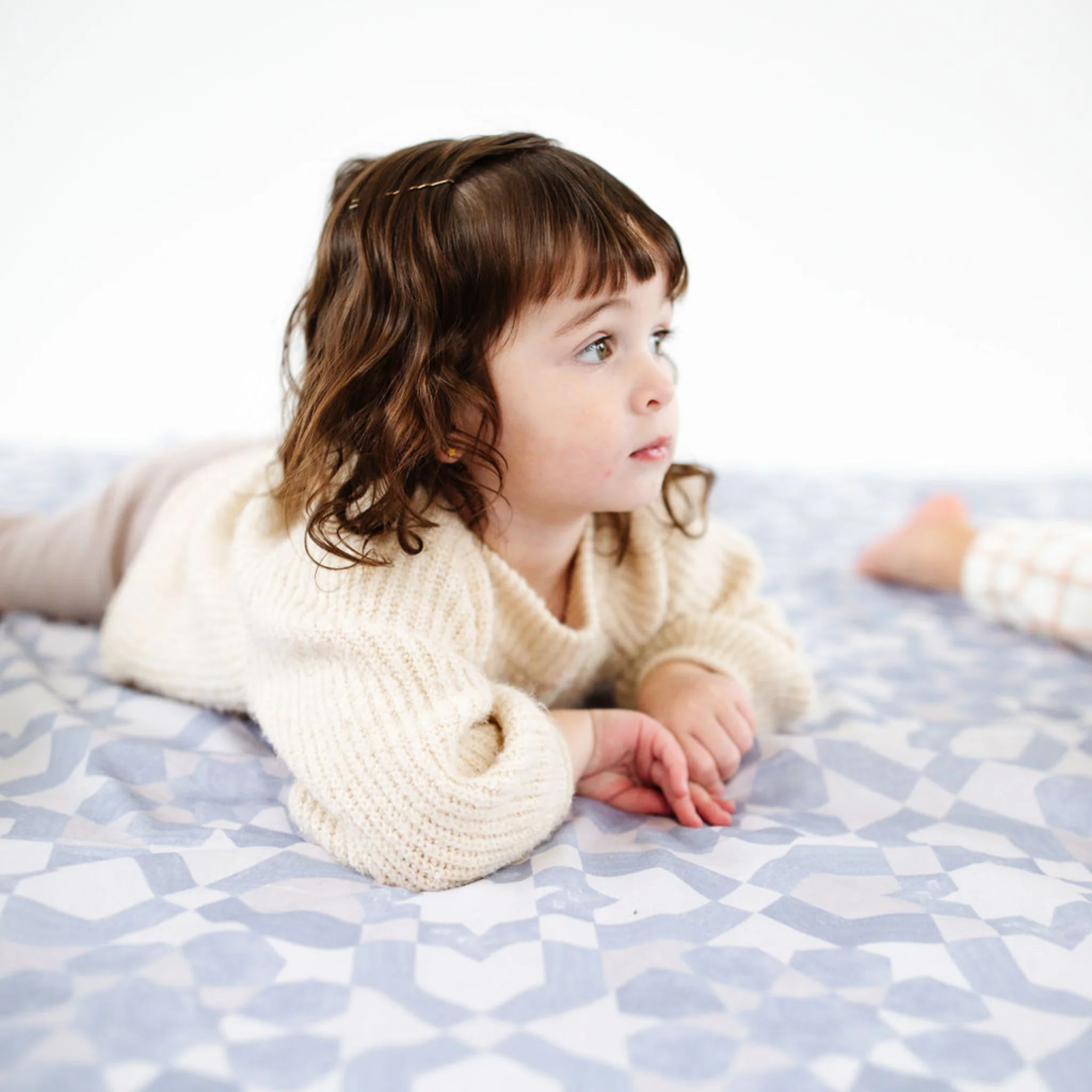 Toki Kids Blue Tile Organic Cotton Mat - Image 9
