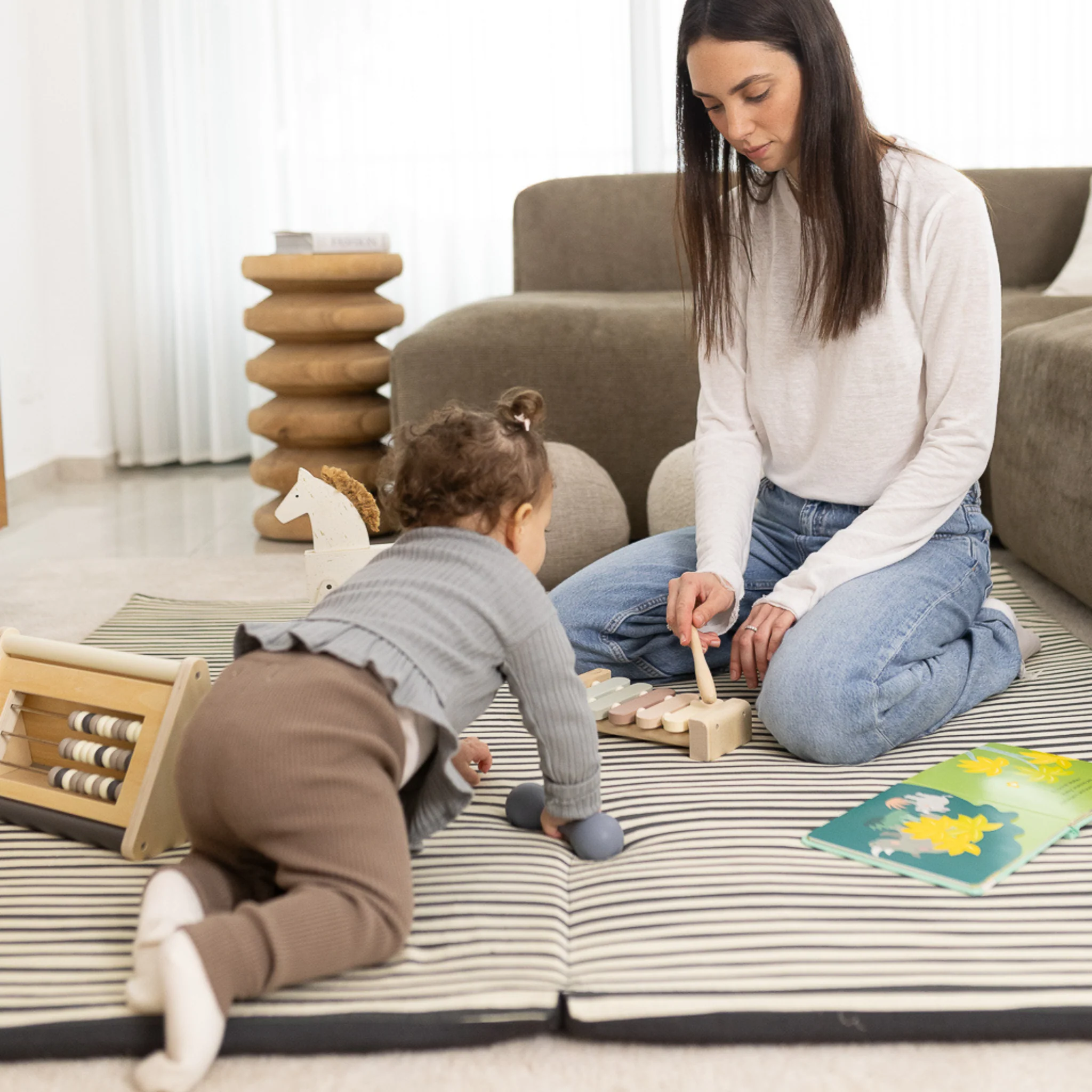 Toki Kids Bold Stripe Organic Cotton Mat - Image 6