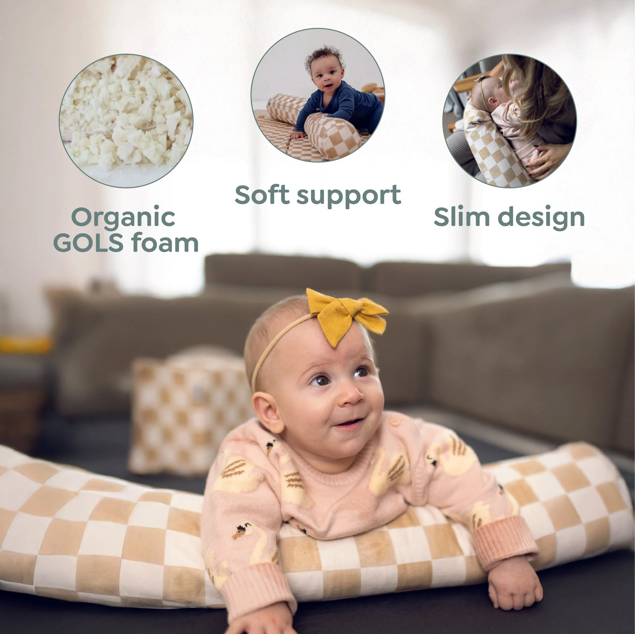 Toki Kids Checker Gumdrop Support Pillow - Image 5