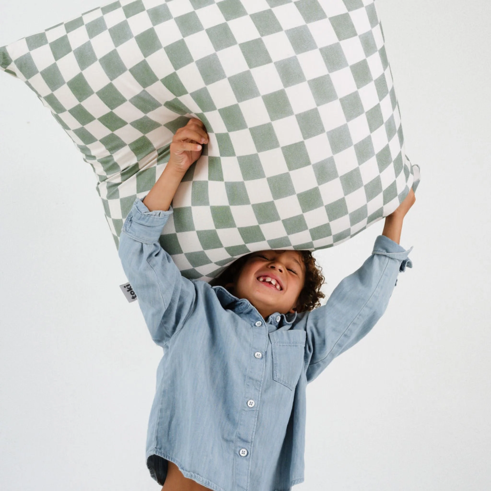 Toki Kids Checker Matcha Bean Bag - Image 2