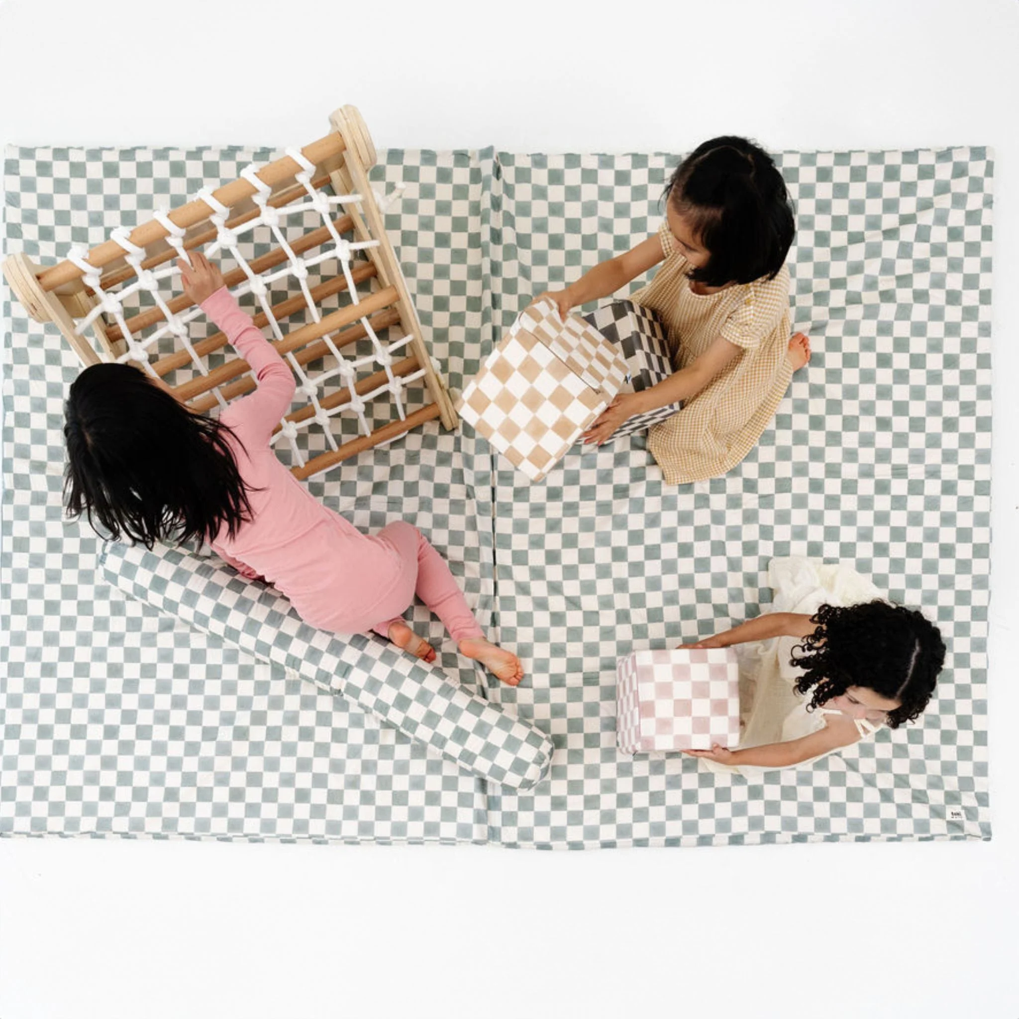 Toki Kids Checker Matcha Organic Cotton Mat - Image 12