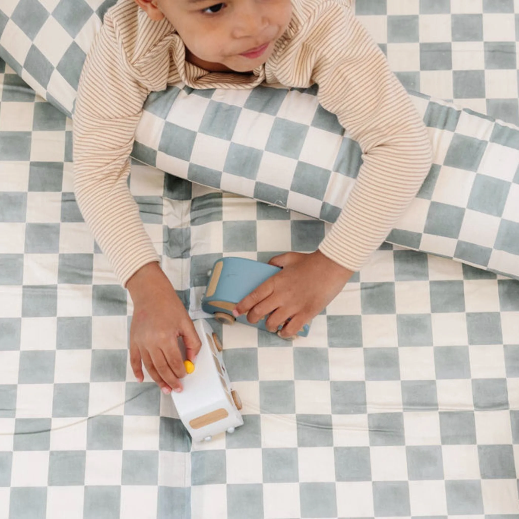 Toki Kids Checker Matcha Organic Cotton Mat - Image 7