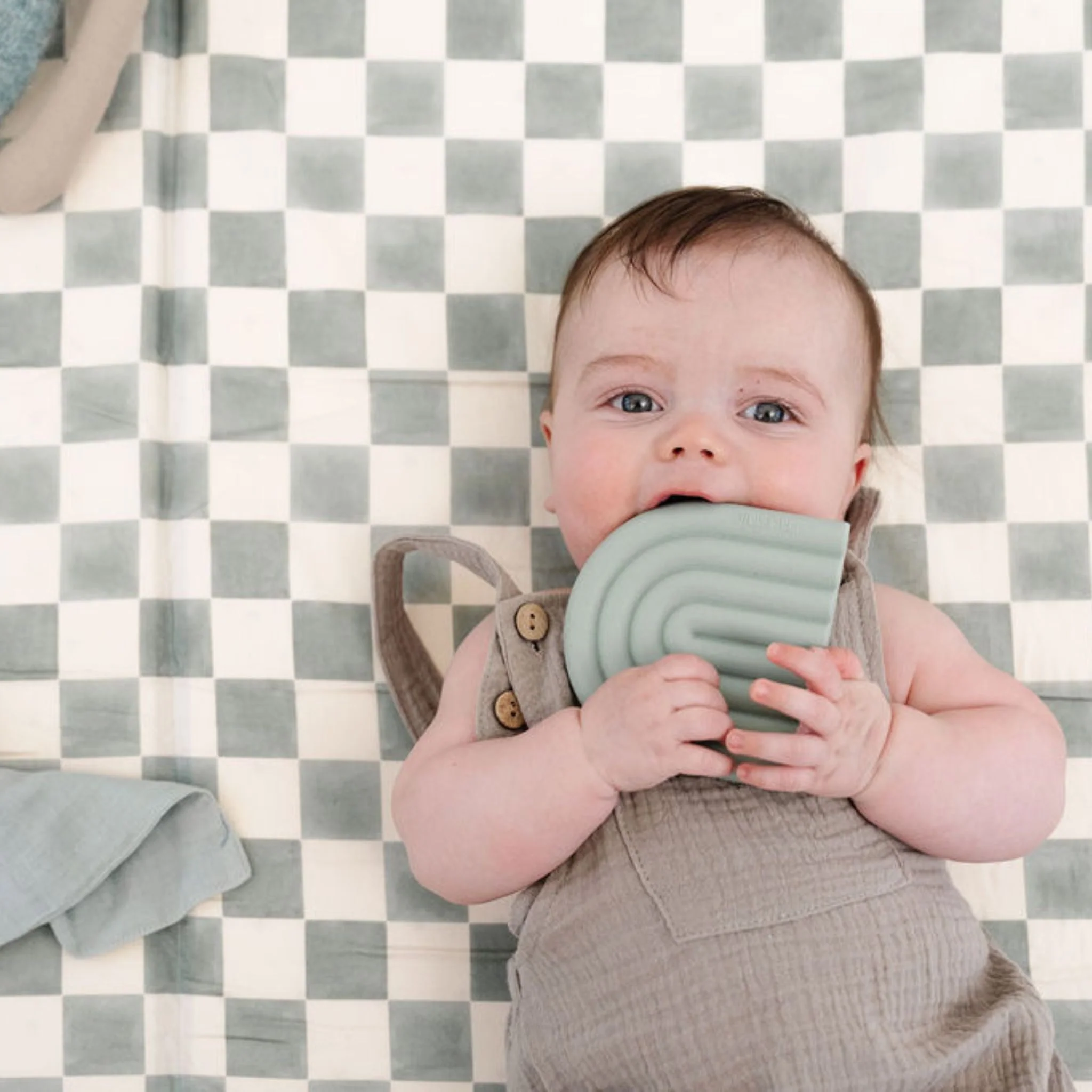 Toki Kids Checker Matcha Organic Cotton Mat - Image 8