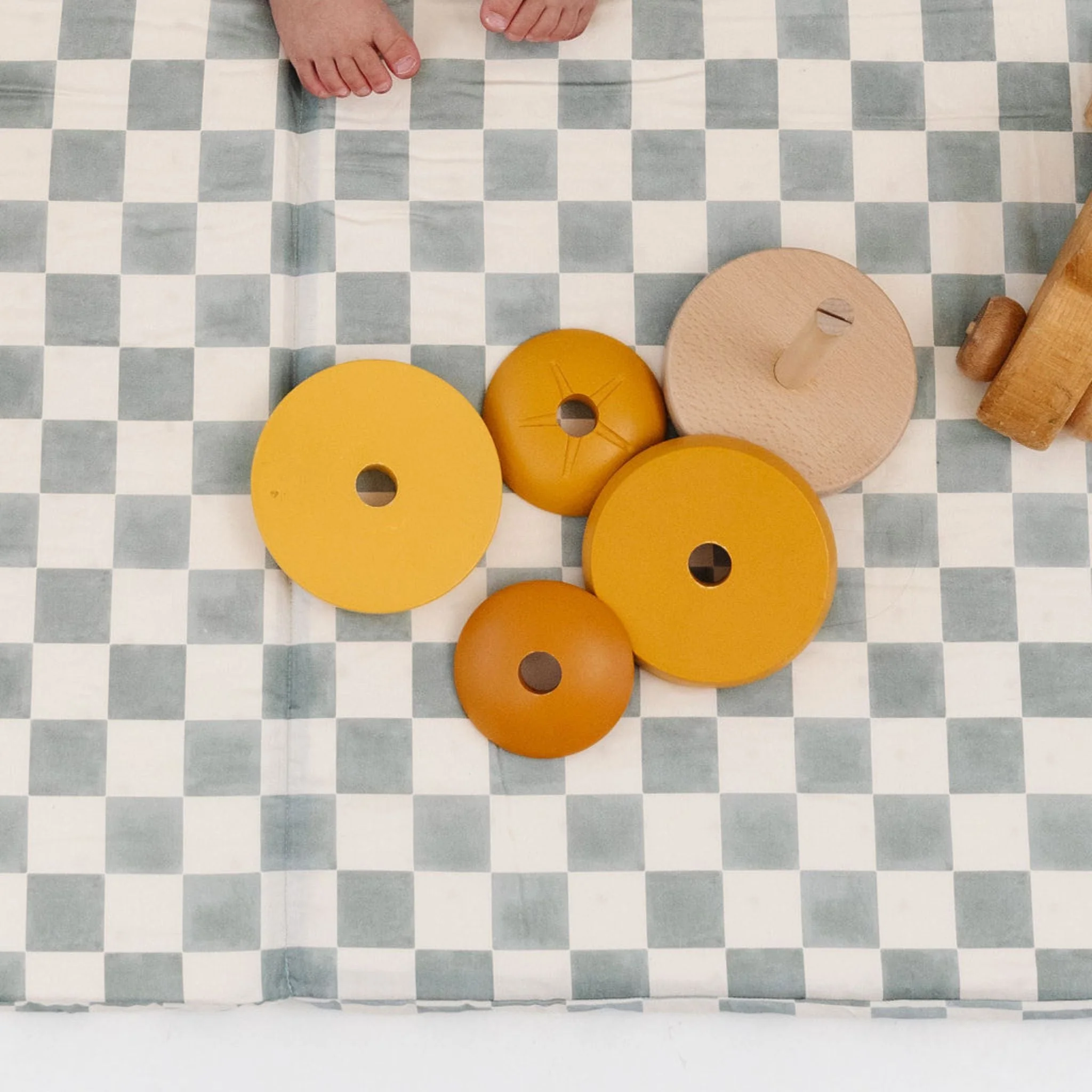 Toki Kids Checker Matcha Organic Cotton Mat - Image 9