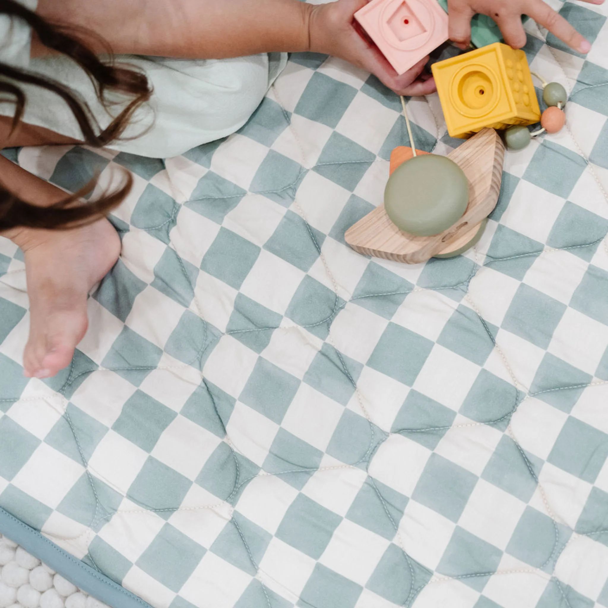 Toki Kids Checker Matcha Picnic Blanket - Image 6