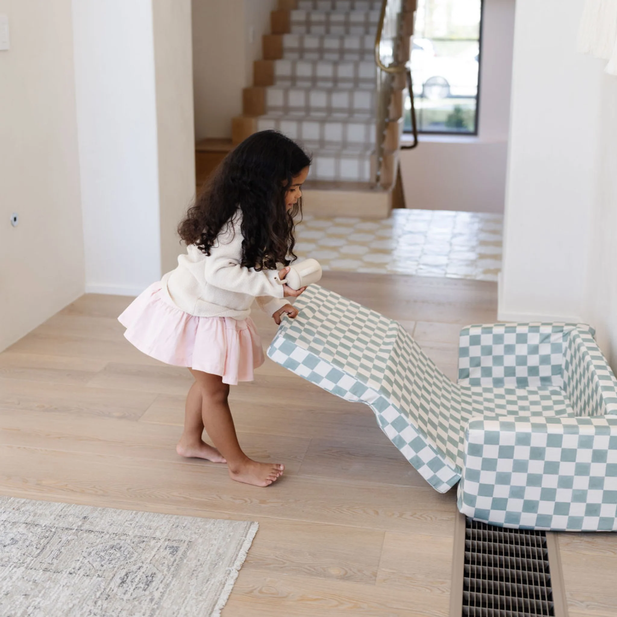 Toki Kids Checker Matcha Play Couch - Image 5