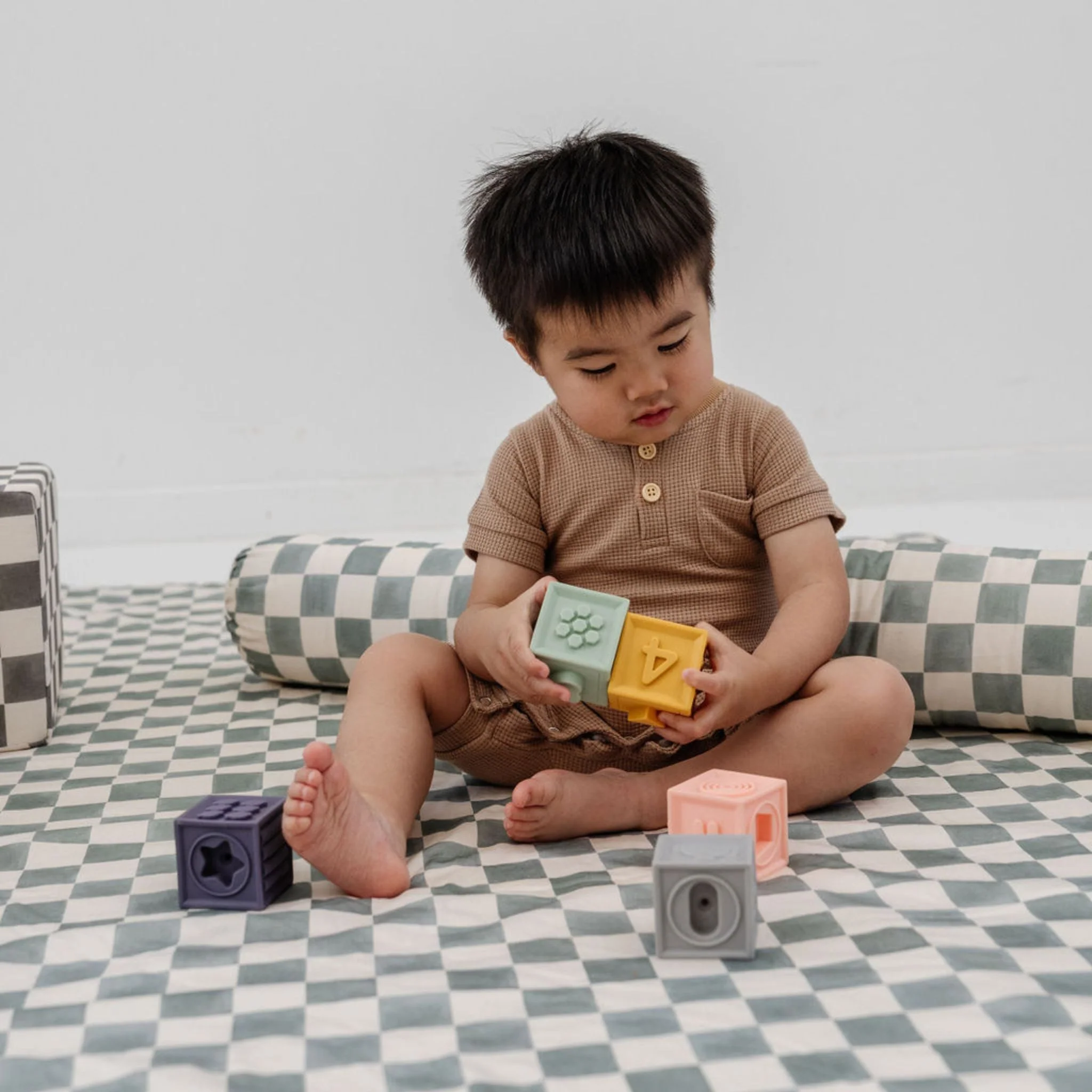 Toki Kids Checker Matcha Support Pillow - Image 2